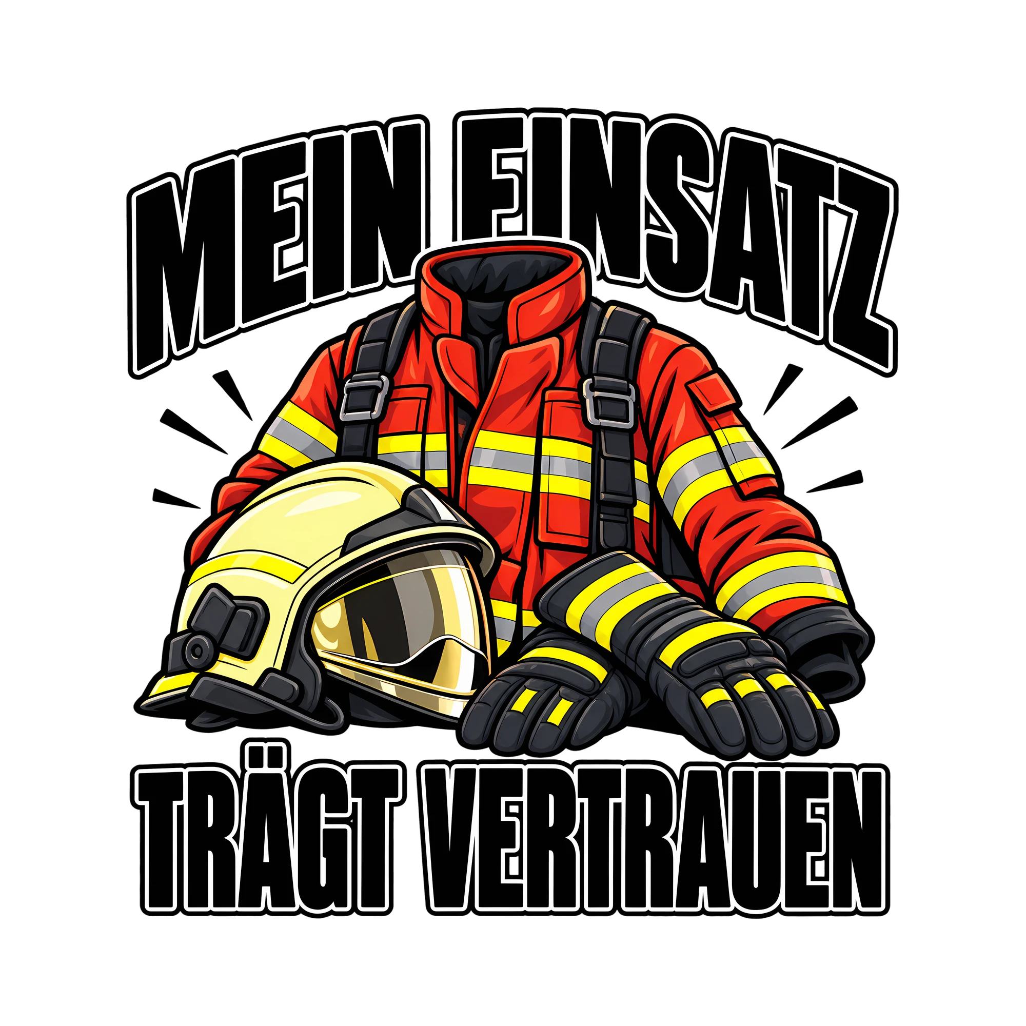 Bügelbild MEIN EINSATZ TRÄGT VERTRAUEN als Grafik auf weißem Hintergrund (BB014413)