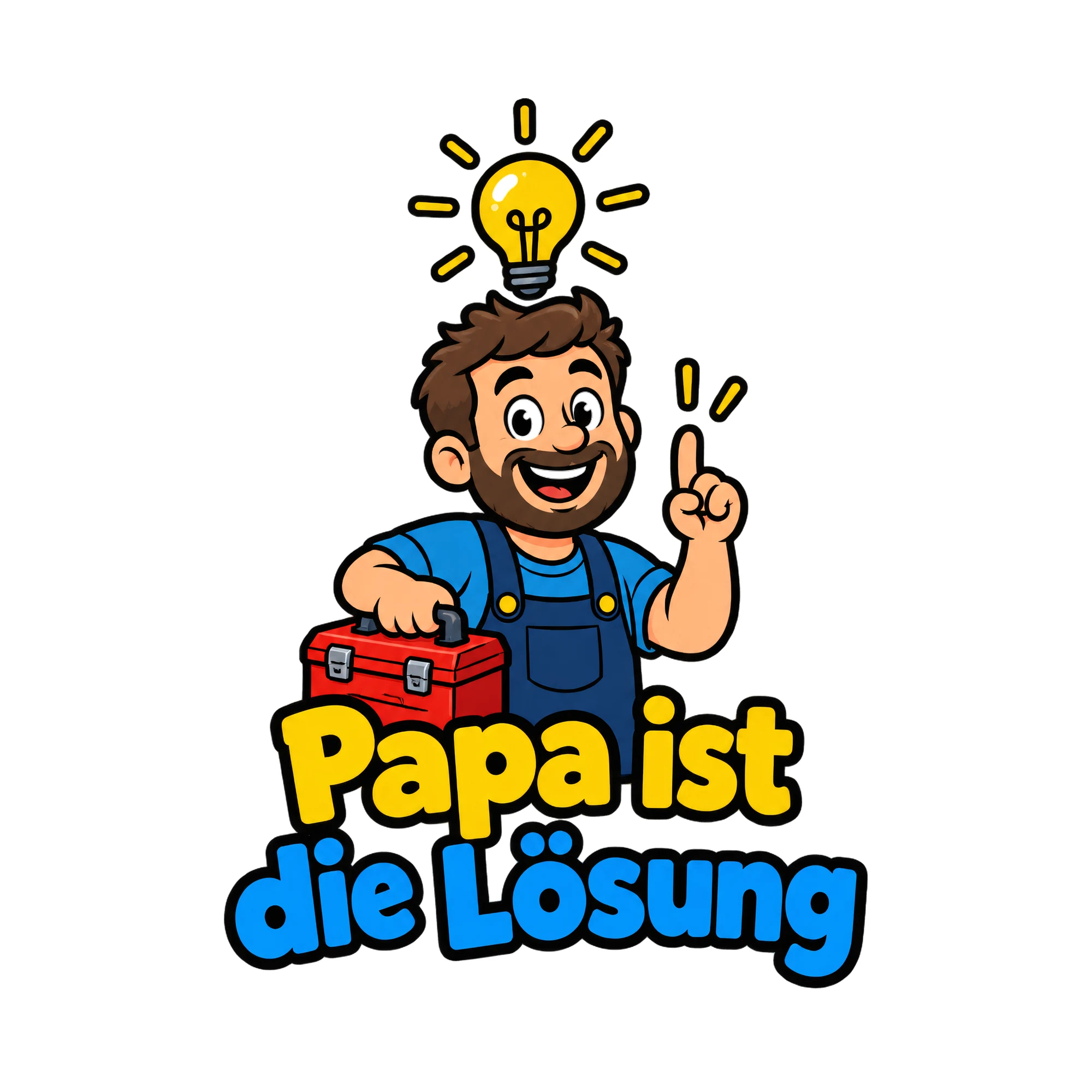Bügelbild Papa ist die Lösung als Grafik auf weißem Hintergrund (BB019225)