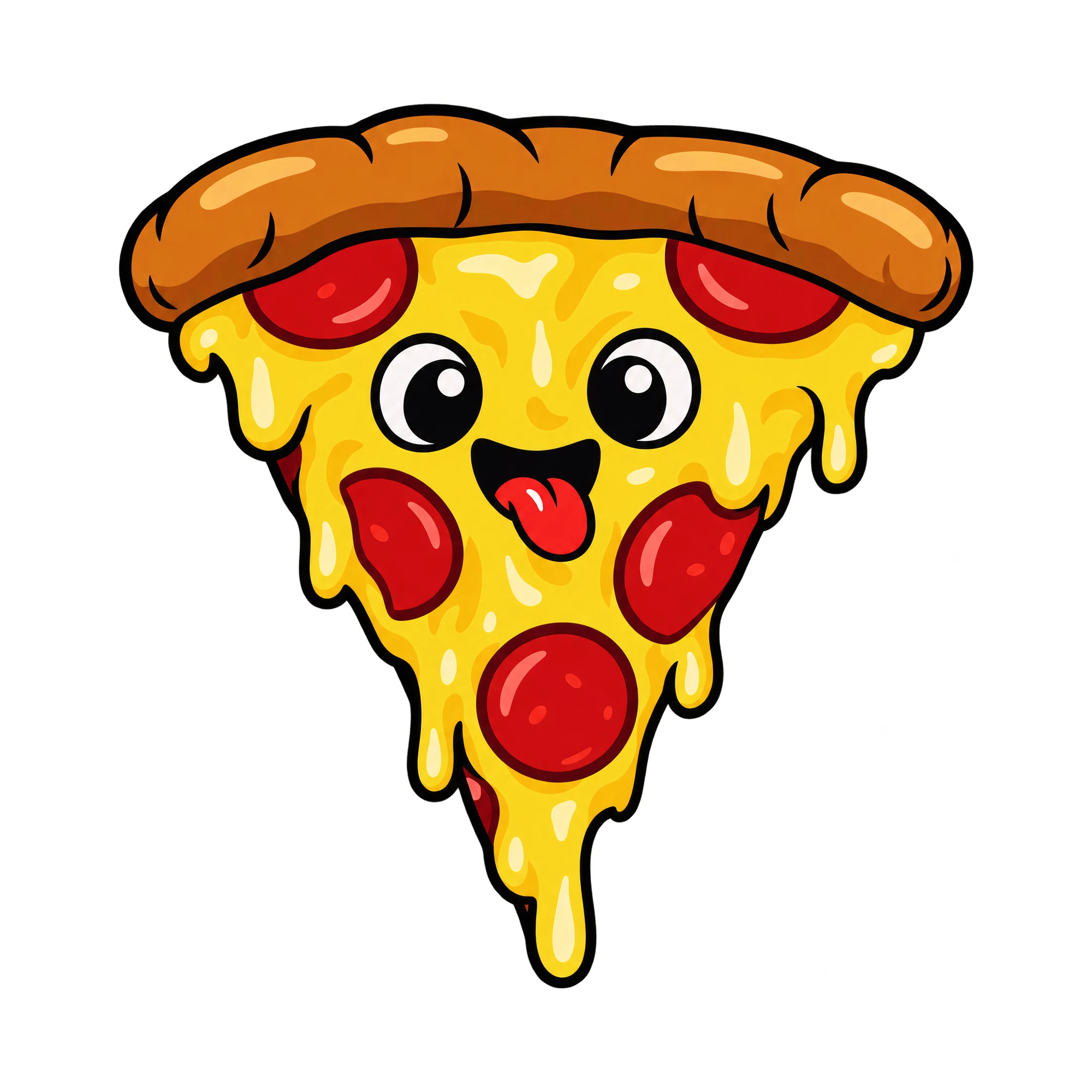 Bügelbild Pizza Monster, Lustiger Shirt Motiv als Grafik auf weißem Hintergrund (BB015055)