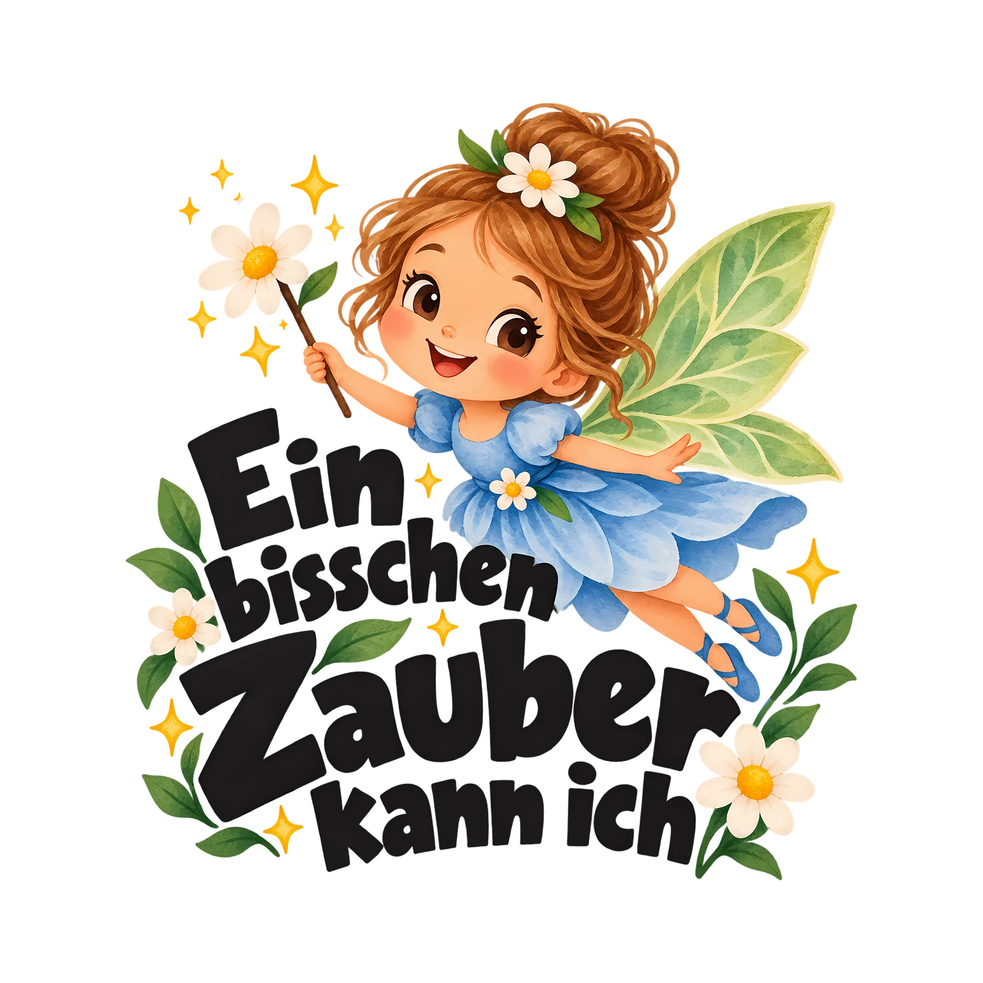 Bügelbild Ein bisschen Zauber kann ich als Grafik auf weißem Hintergrund (BB014193)