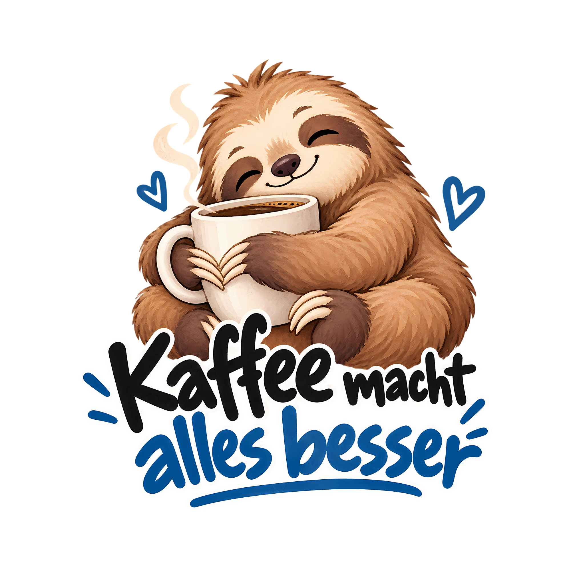 Bügelbild Kaffee macht alles besser als Grafik auf weißem Hintergrund (BB012111)