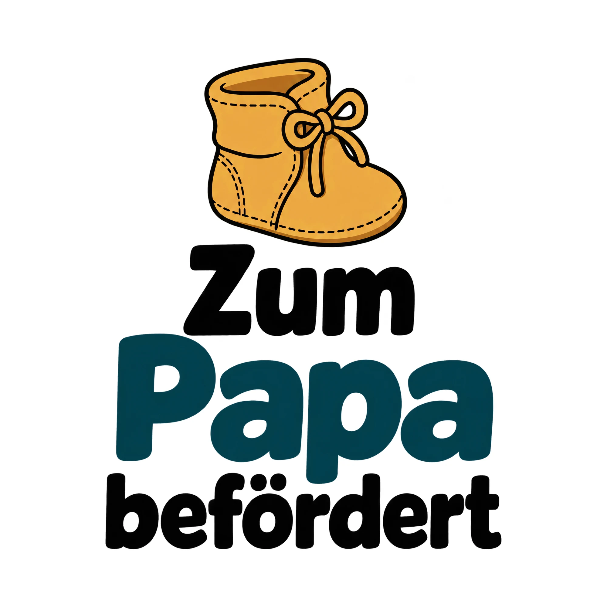 Bügelbild Zum Papa befördert, Mama Papa Shirt Spruch als Grafik auf weißem Hintergrund (BB015149)