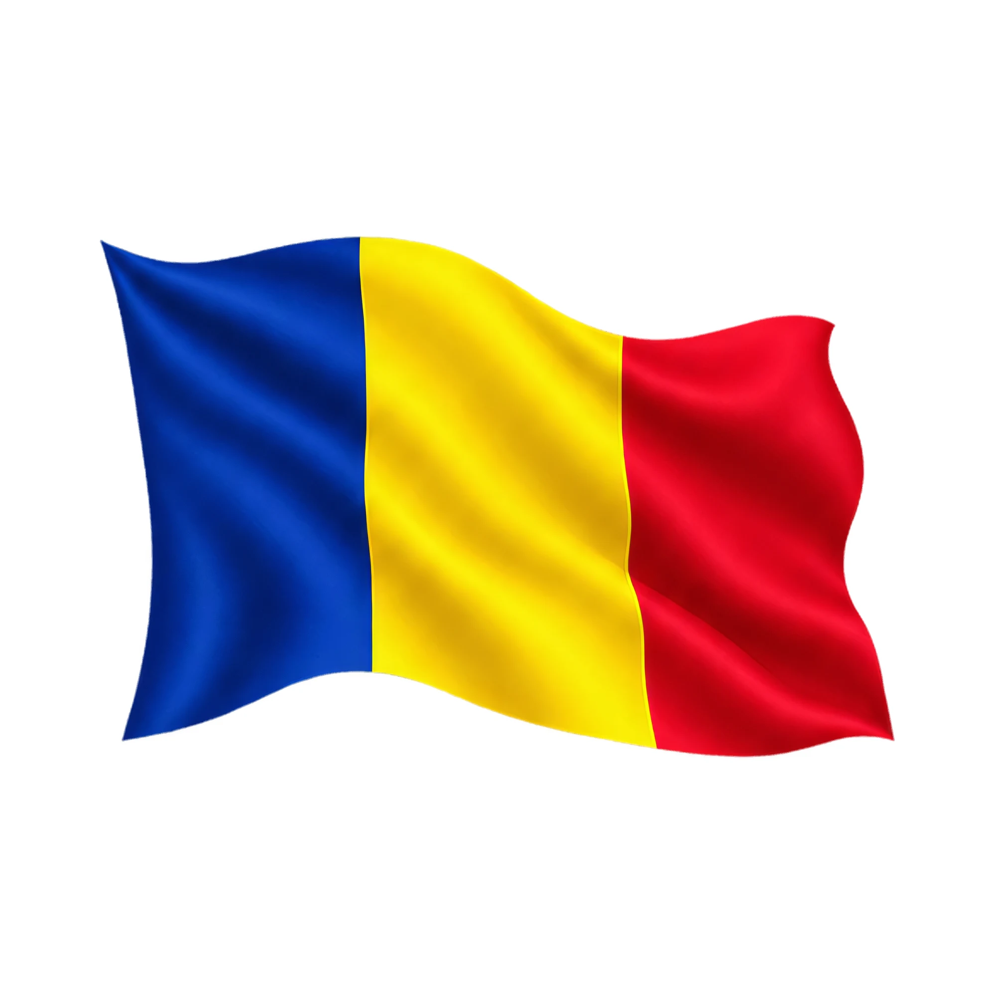 Bügelbild Länder Flagge Rumänien, Lustiger Shirt Motiv als Grafik auf weißem Hintergrund (BB016042)
