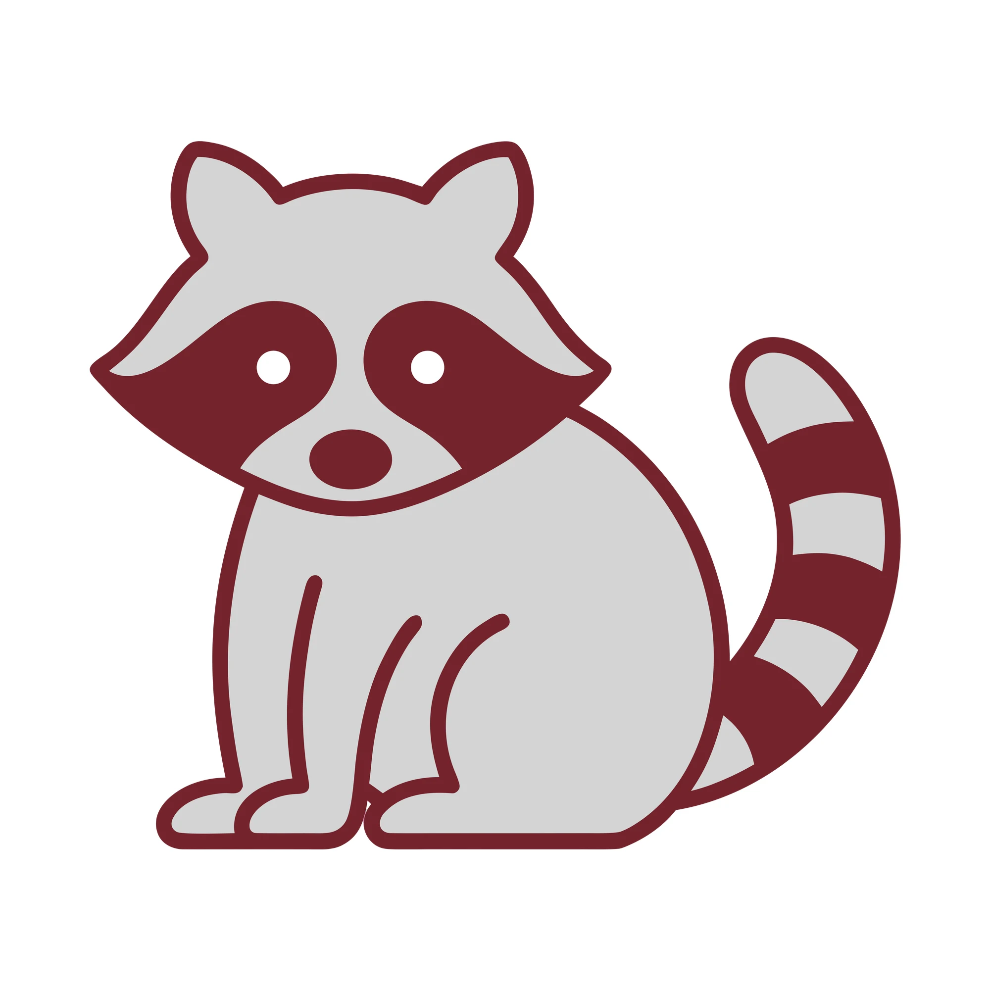 Bügelbild Waschbär als Grafik auf weißem Hintergrund (BB010047)