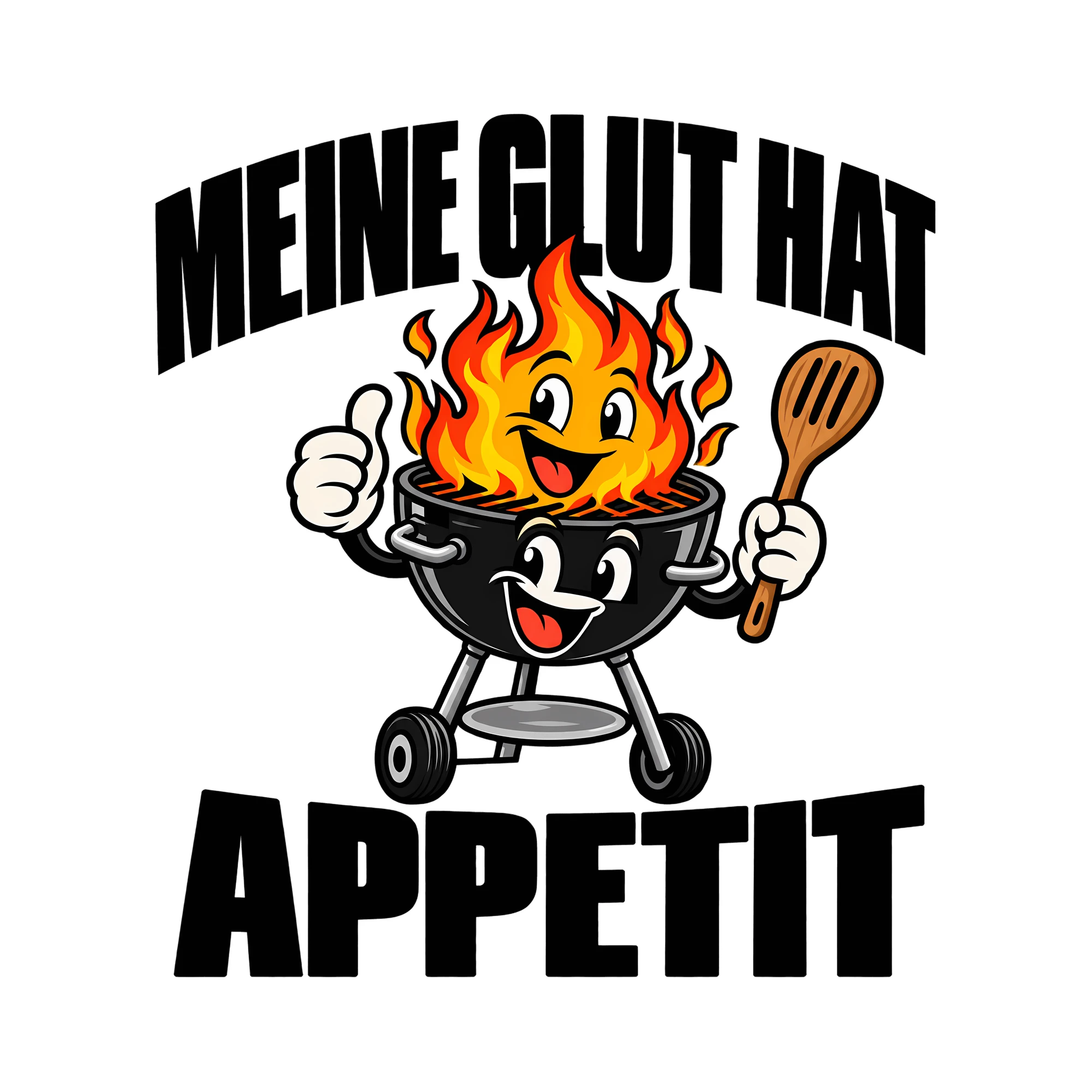 Bügelbild MEINE GLUT HAT APPETIT als Grafik auf weißem Hintergrund (BB012181)