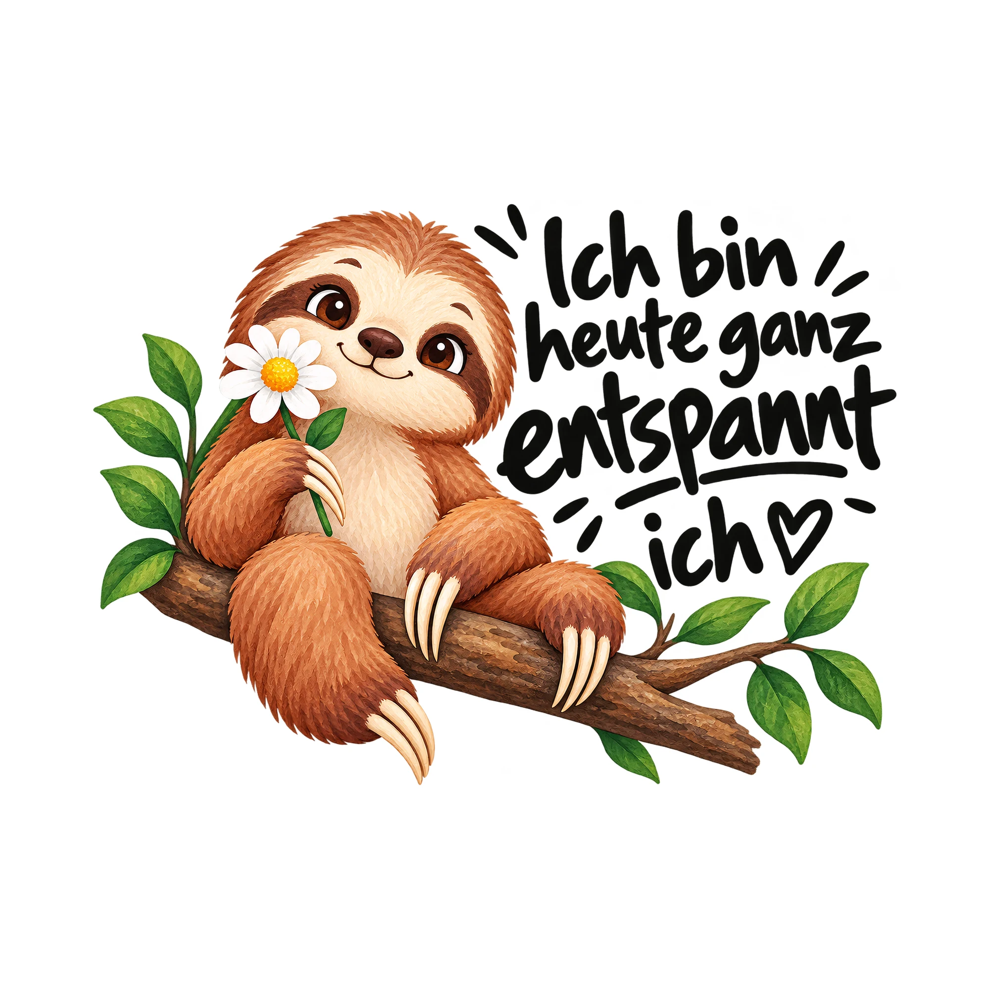 Bügelbild Ich bin heute ganz entspannt ich als Grafik auf weißem Hintergrund (BB012968)