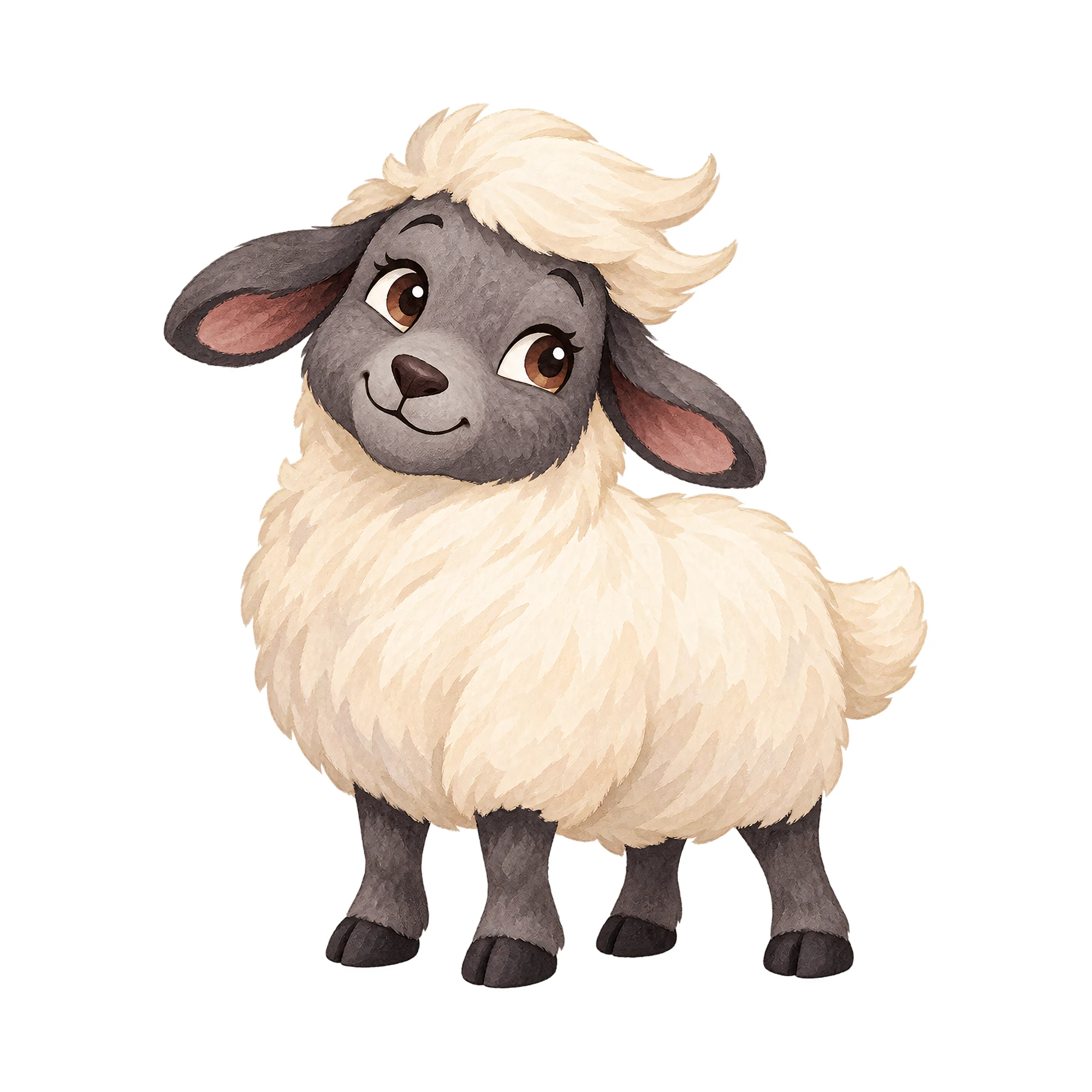 Bügelbild Schafe Ohne Locken, Tiere Shirt Motiv als Grafik auf weißem Hintergrund (BB016136)