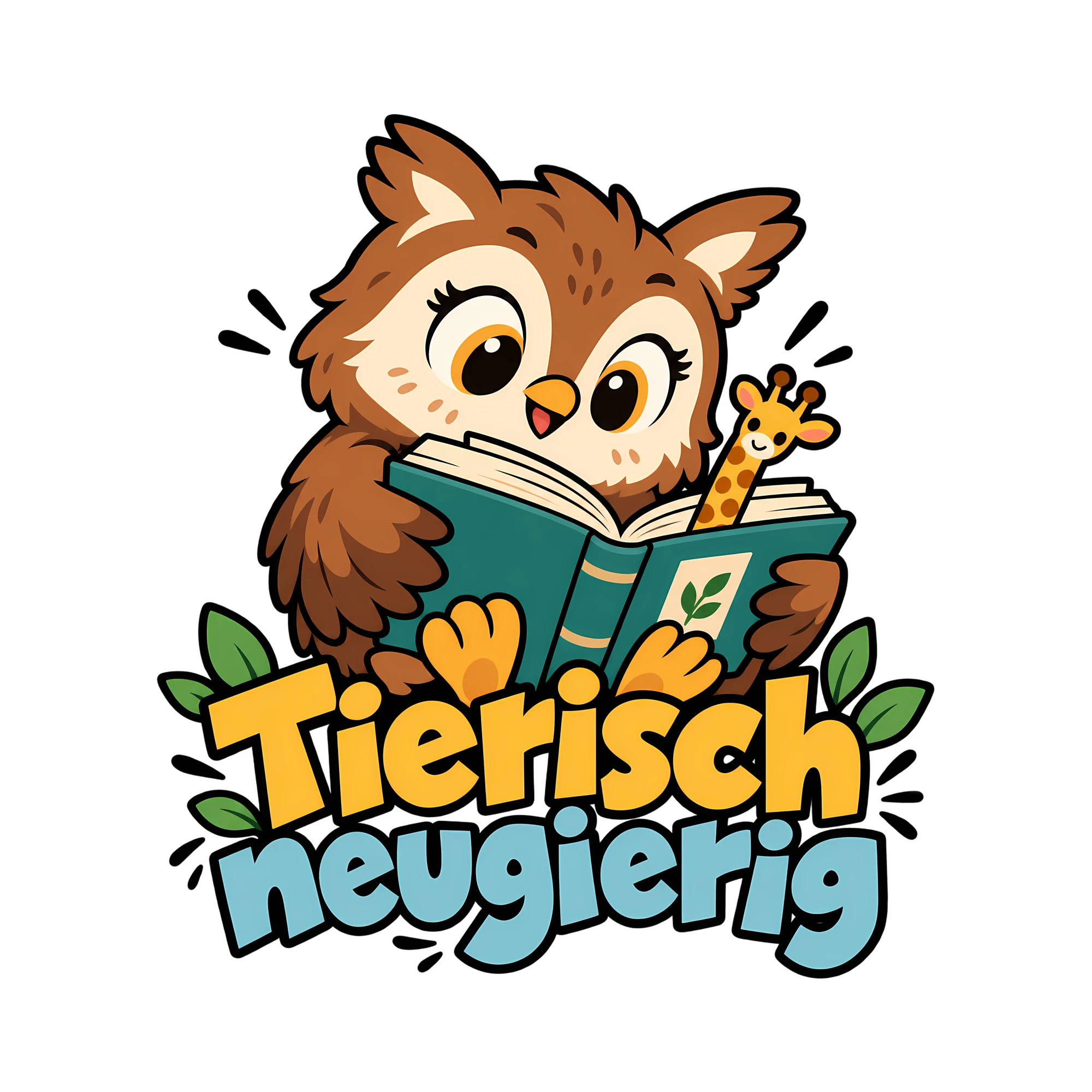 Bügelbild Tierisch neugierig als Grafik auf weißem Hintergrund (BB012908)