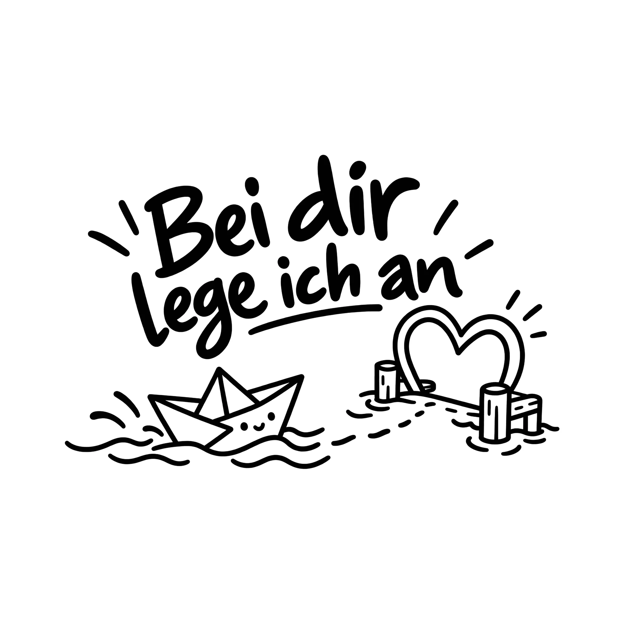 Bügelbild Bei dir lege ich an als Grafik auf weißem Hintergrund (BB013644)