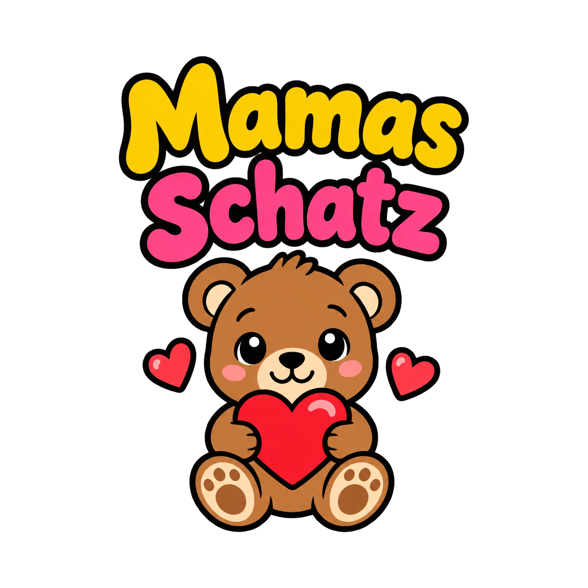 Bügelbild Mamas Schatz als Grafik auf weißem Hintergrund (BB018703)