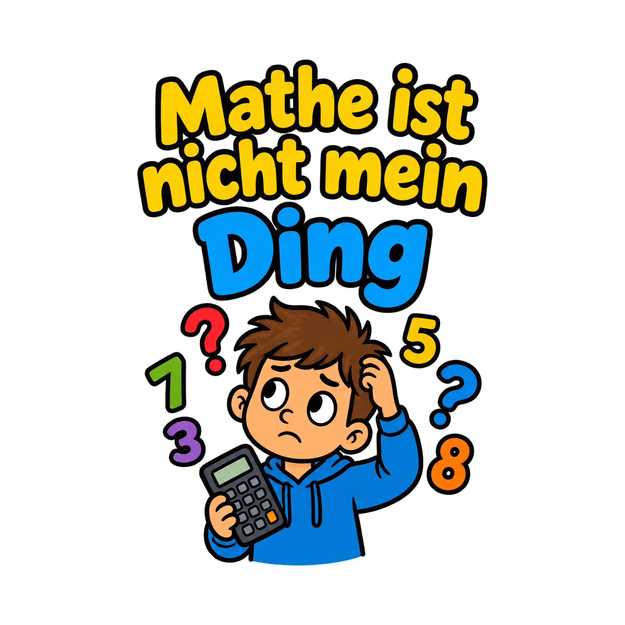 Bügelbild Mathe ist nicht mein Ding, Lustiger Shirt Spruch als Grafik auf weißem Hintergrund (BB020117)