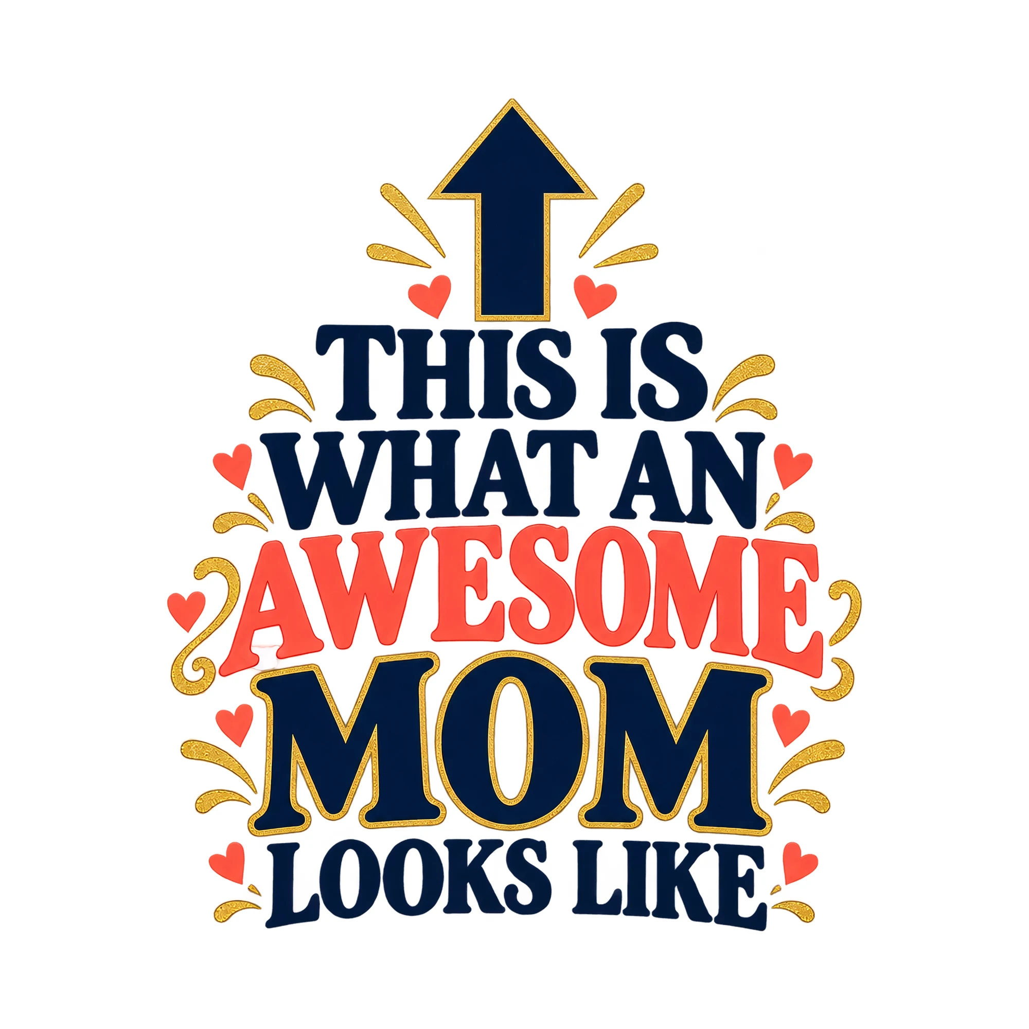 Bügelbild This Is What An Awesome Mom Looks Like, Mama Papa Shirt Spruch als Grafik auf weißem Hintergrund (BB017587)
