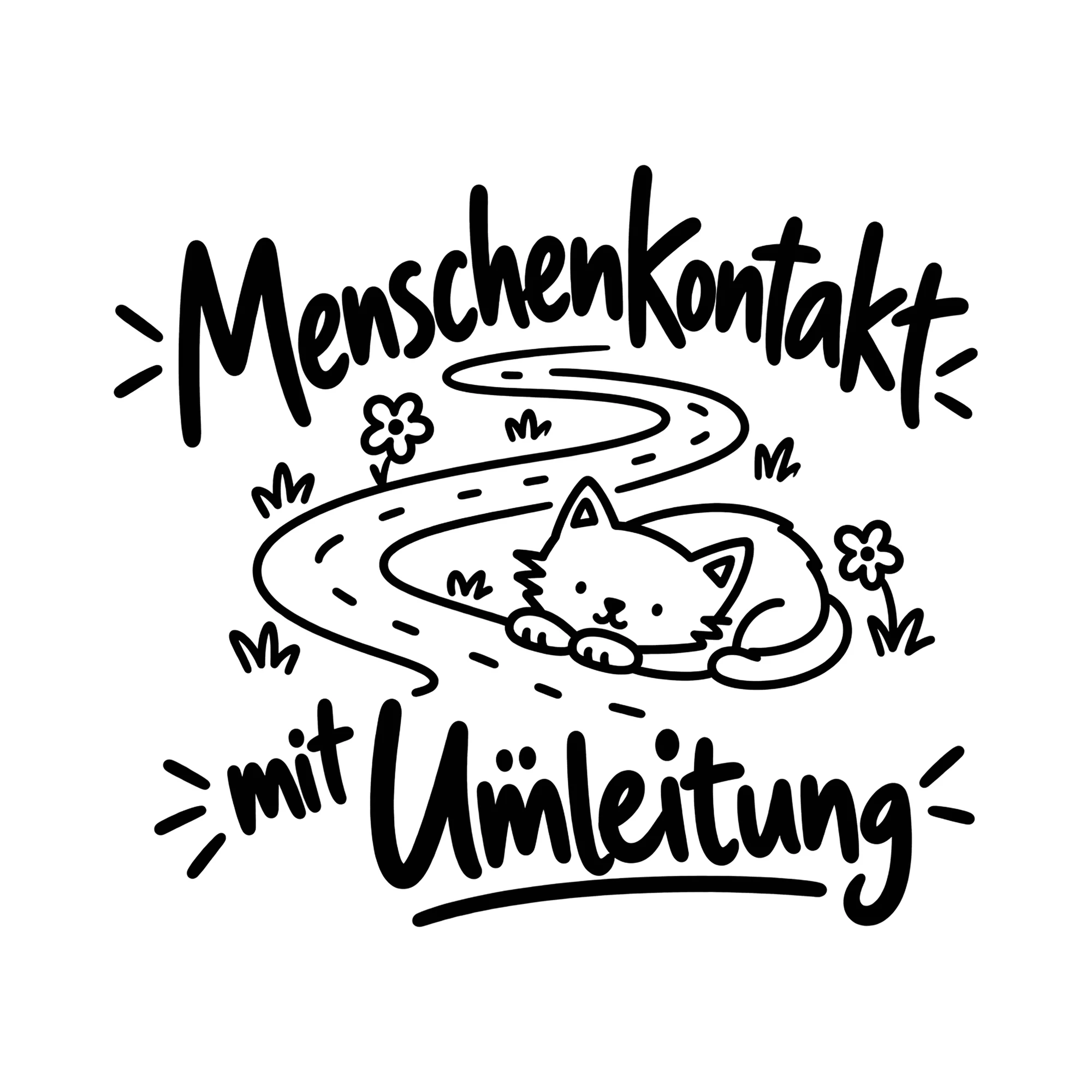 Bügelbild Menschenkontakt mit Umleitung als Grafik auf weißem Hintergrund (BB014493)