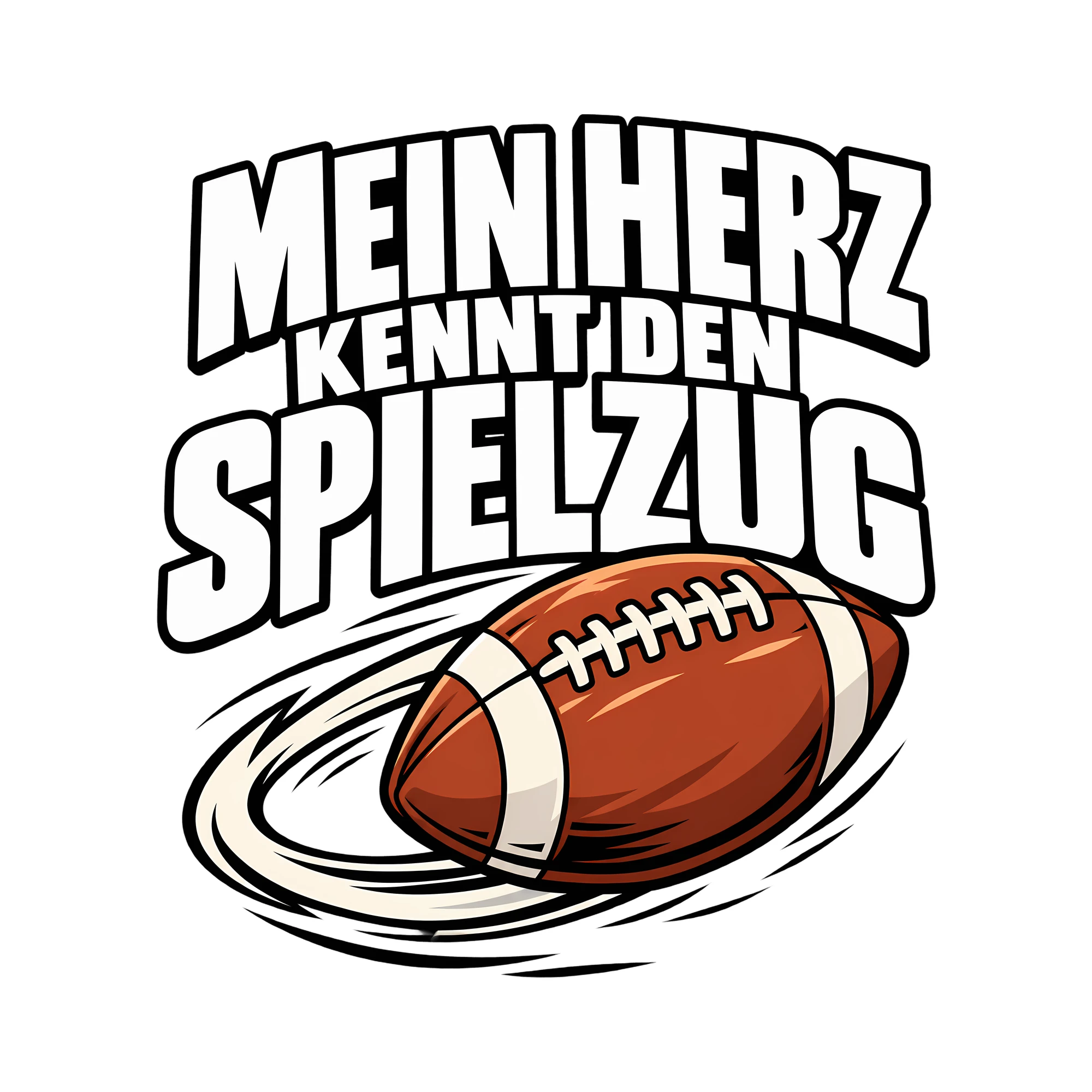 Bügelbild MEIN HERZ KENNT DEN SPIELZUG als Grafik auf weißem Hintergrund (BB013817)