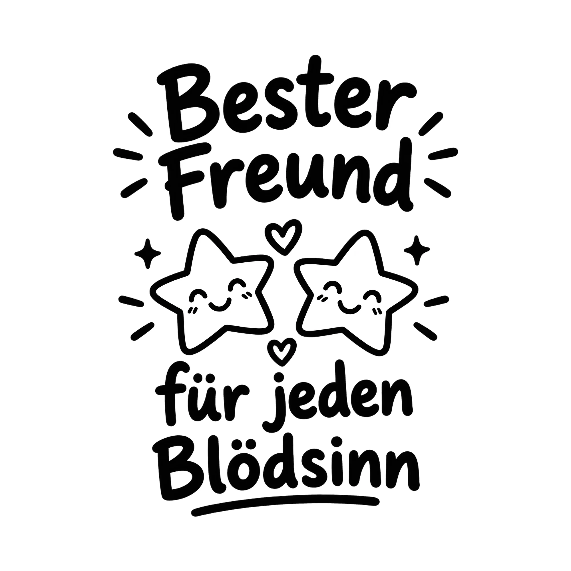 Bügelbild Bester Freund für jeden Blödsinn als Grafik auf weißem Hintergrund (BB012308)