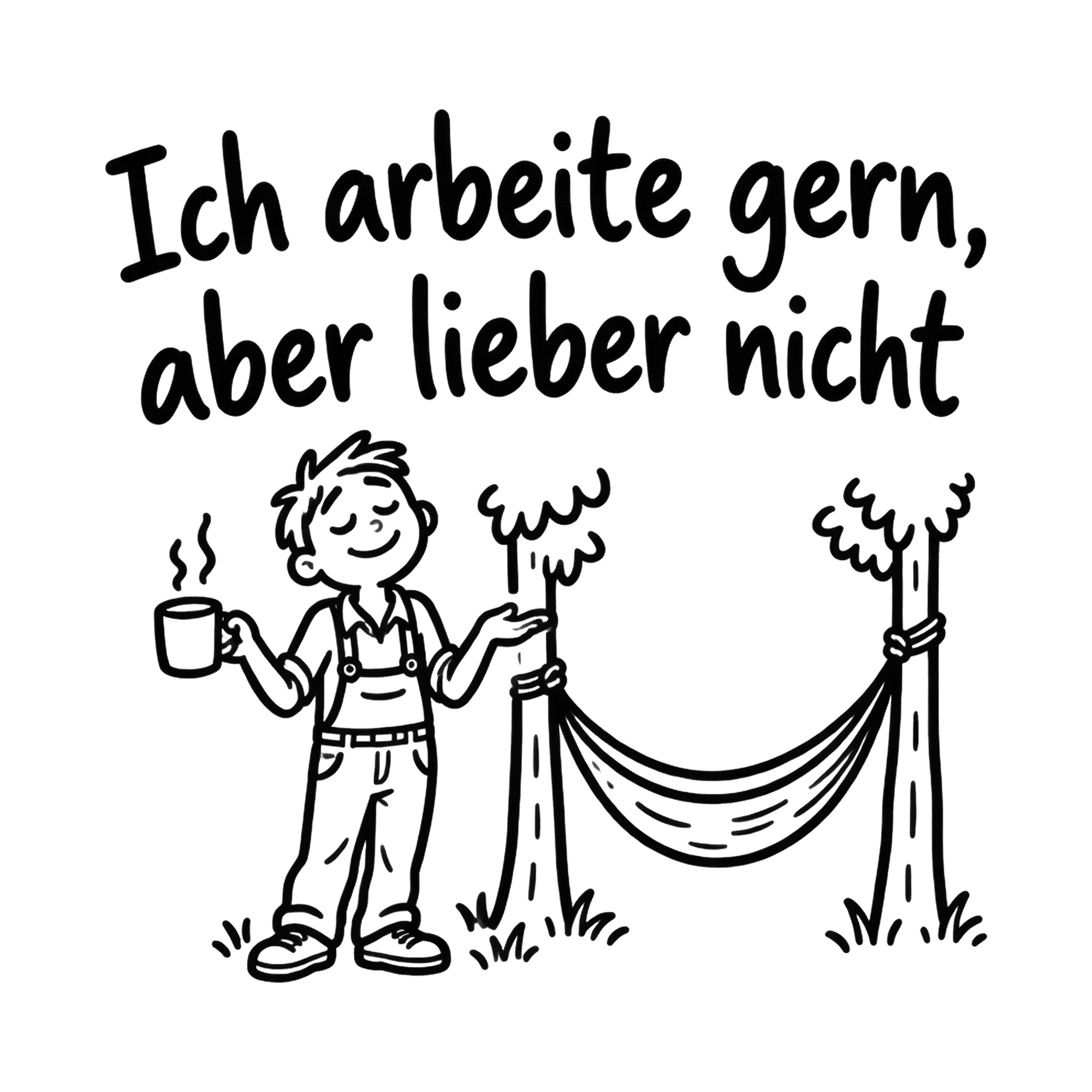 Bügelbild Ich arbeite gern, aber lieber nicht, Beruf Shirt Spruch als Grafik auf weißem Hintergrund (BB020242)