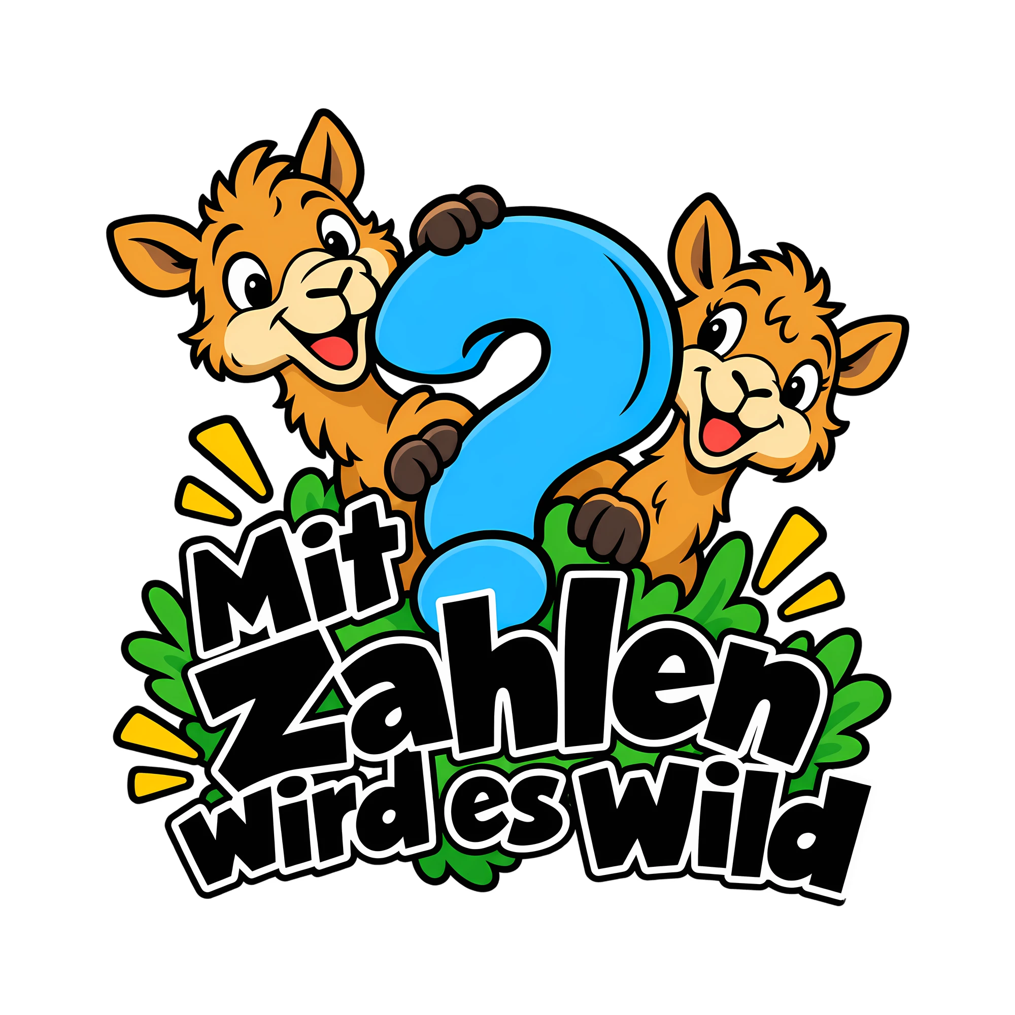 Bügelbild Mit Zahlen wird es wild als Grafik auf weißem Hintergrund (BB014184)