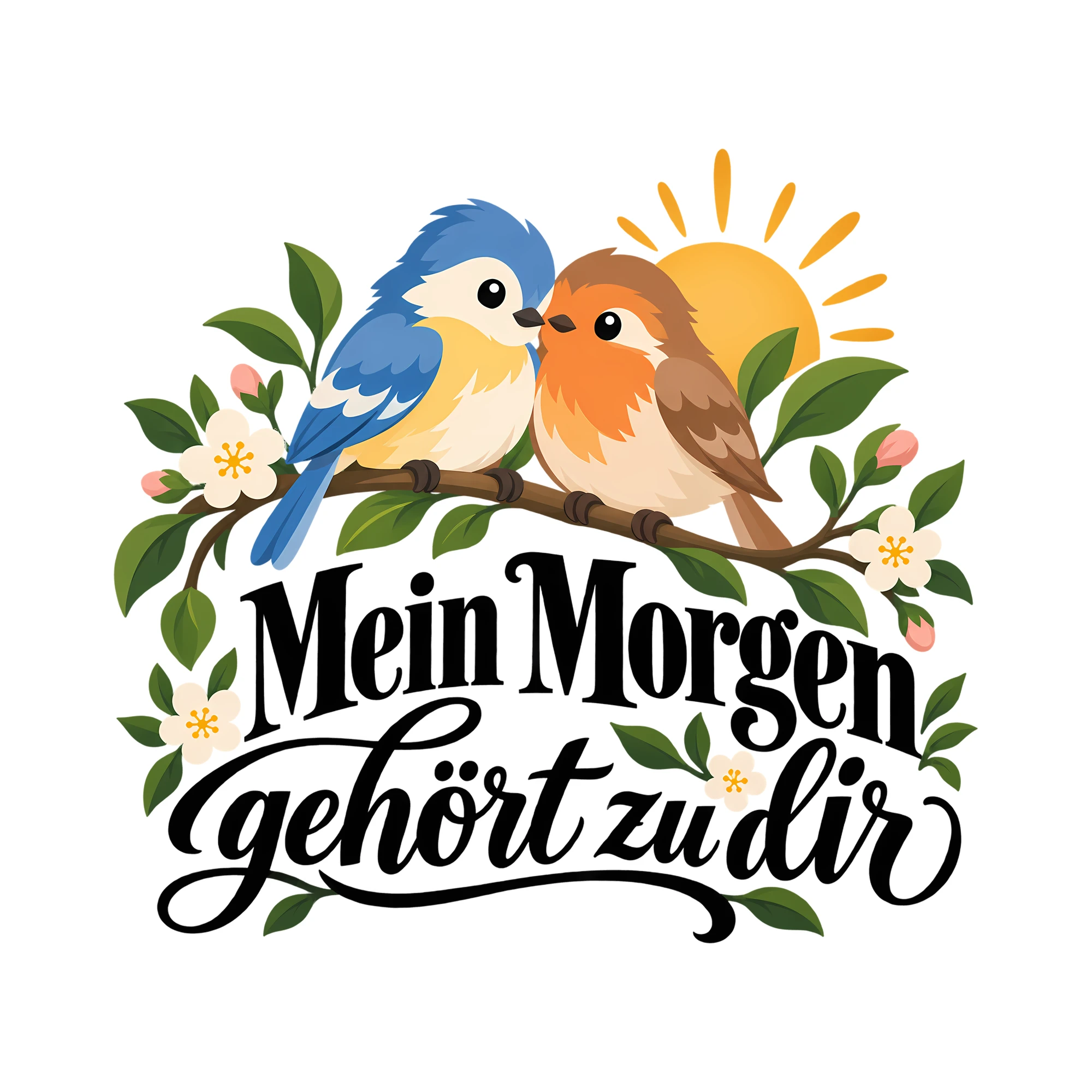 Bügelbild Mein Morgen gehört zu dir als Grafik auf weißem Hintergrund (BB013622)