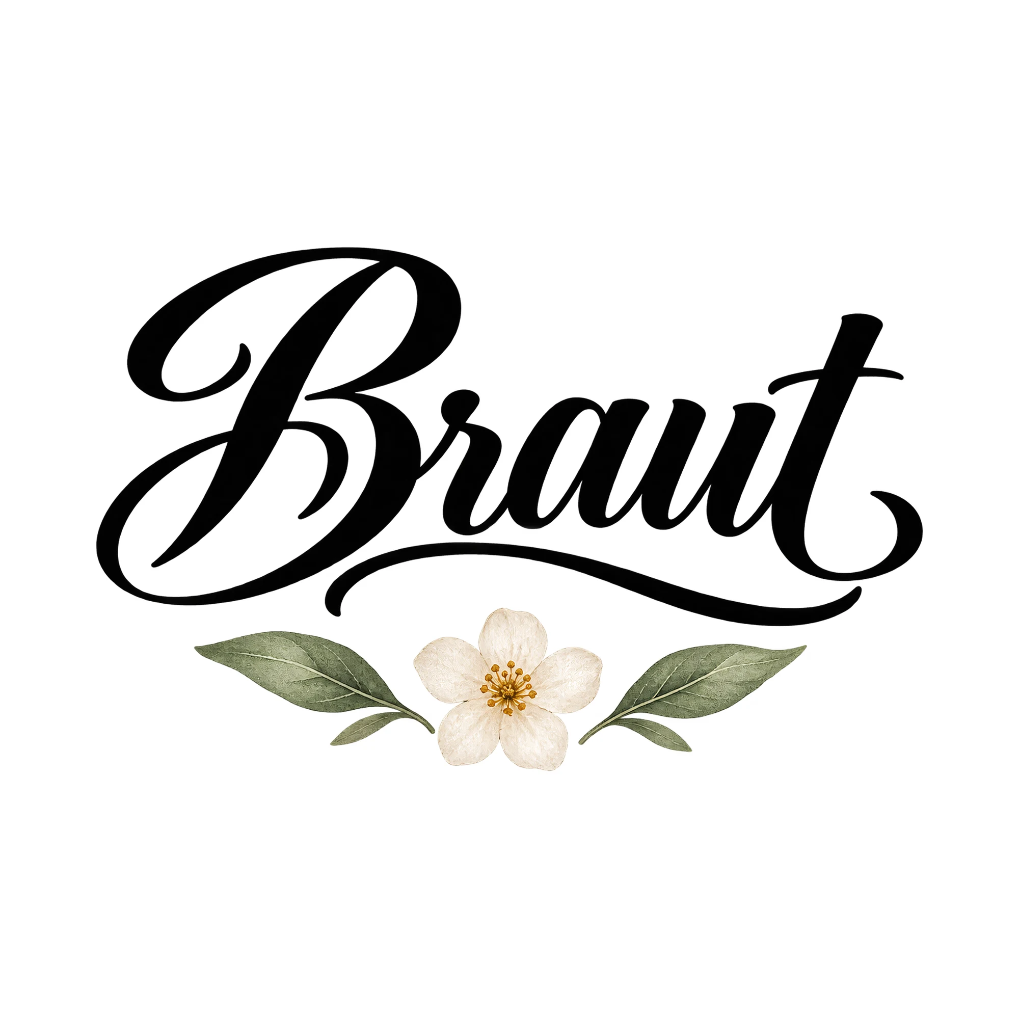Bügelbild Braut, JGA Shirt Spruch als Grafik auf weißem Hintergrund (BB015329)