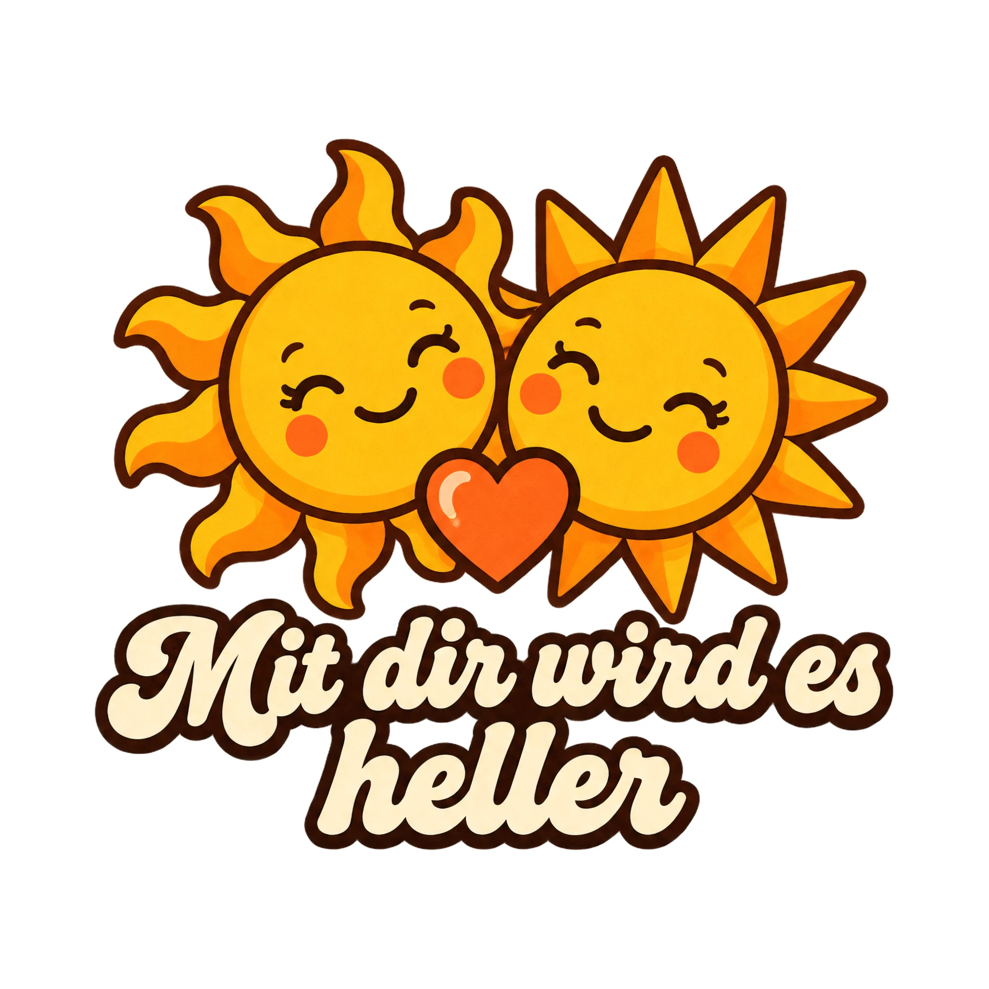 Bügelbild Mit dir wird es heller als Grafik auf weißem Hintergrund (BB014351)