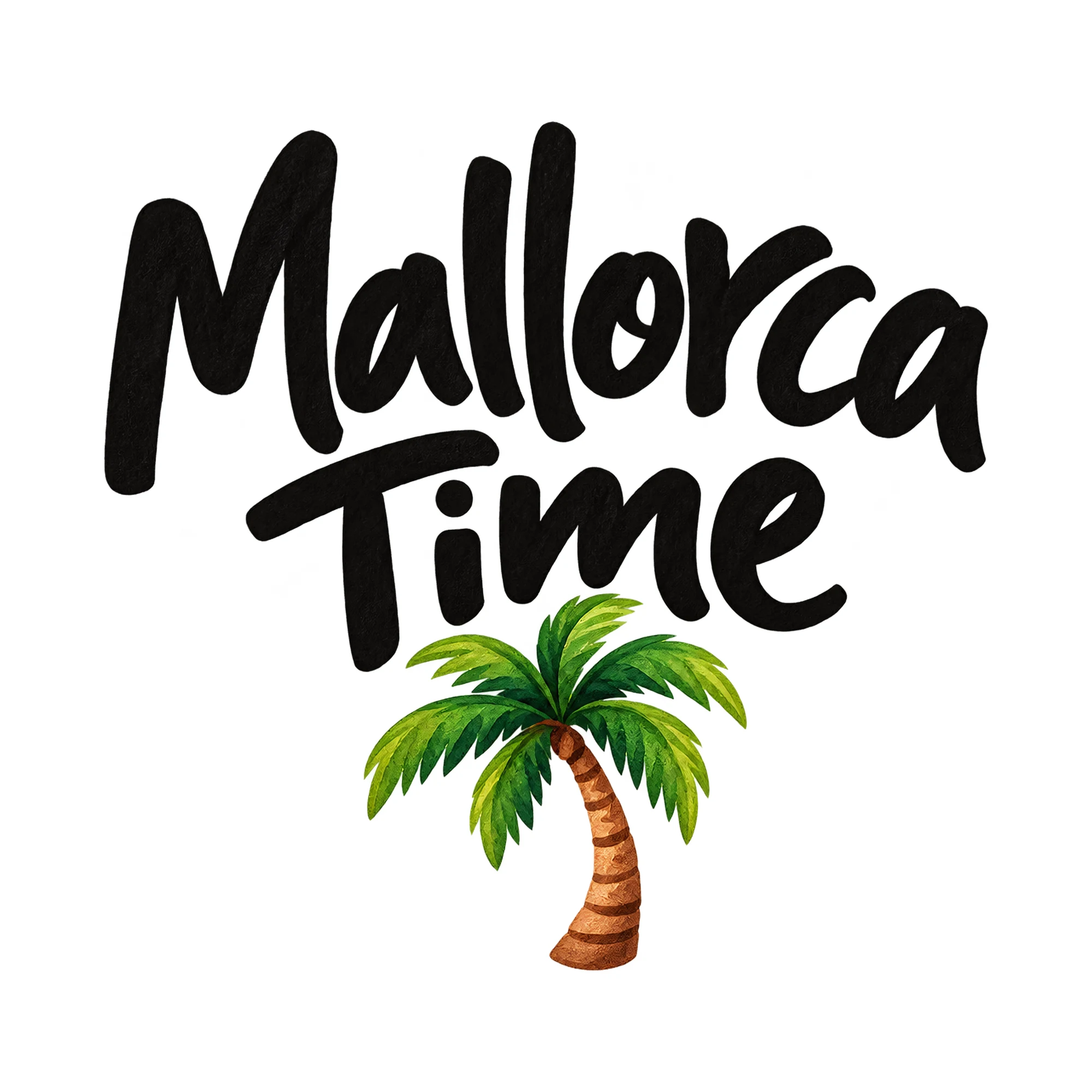 Bügelbild Mallorca Time, Party Shirt Spruch als Grafik auf weißem Hintergrund (BB015010)