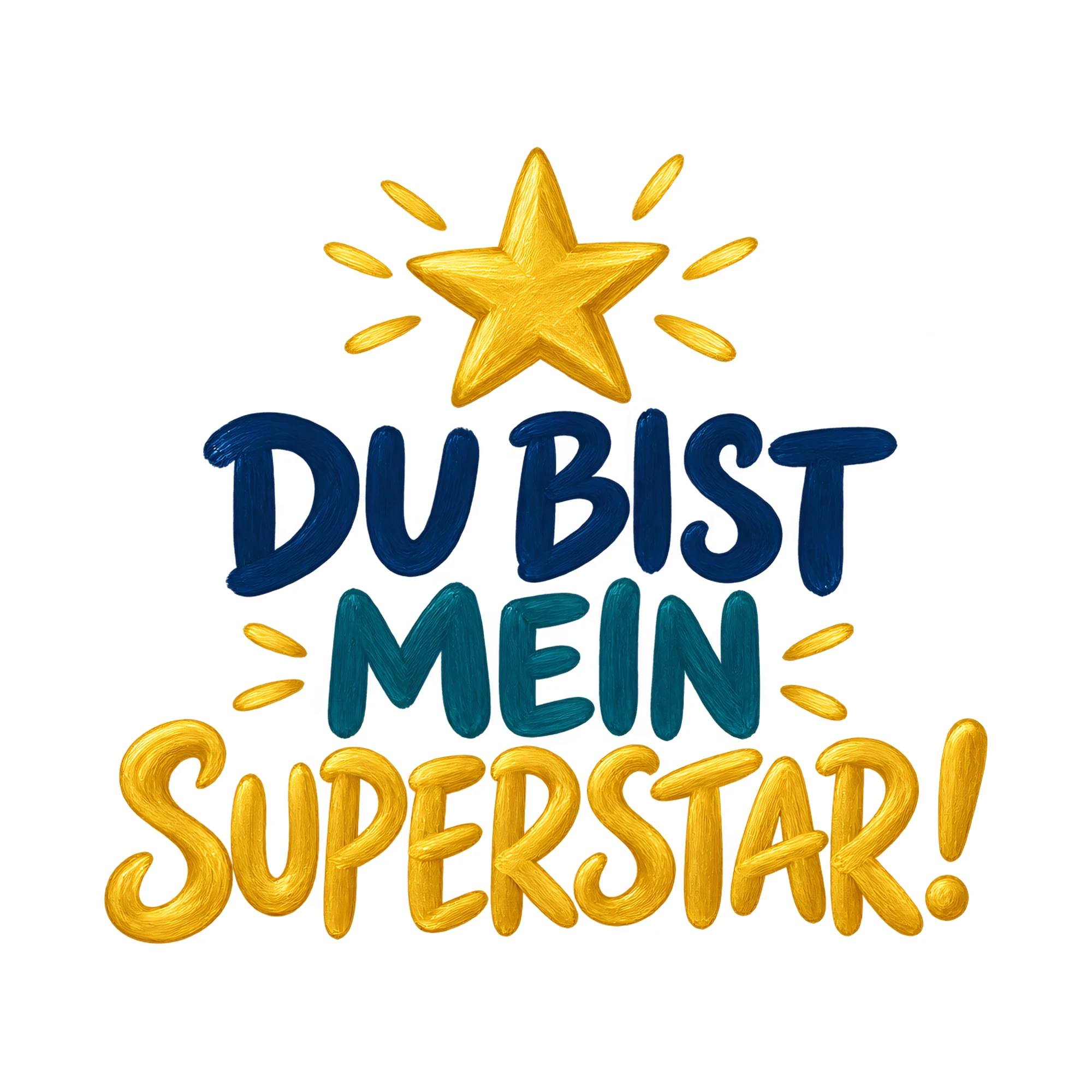 Bügelbild „Du bist mein Superstar!“, Lustiger Shirt Spruch als Grafik auf weißem Hintergrund (BB017548)