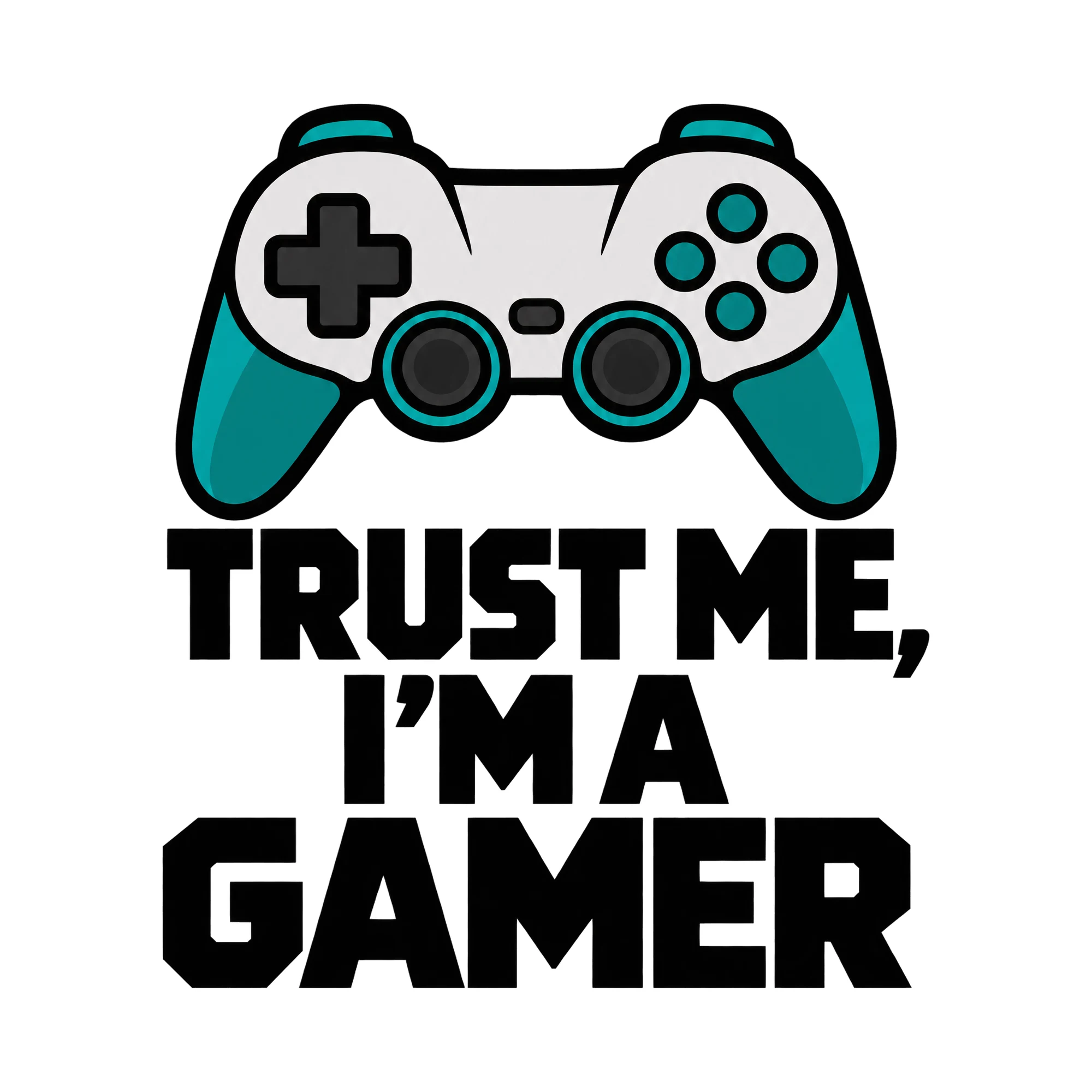Bügelbild Trust Me, I'm A Gamer, Hobby Shirt Spruch als Grafik auf weißem Hintergrund (BB015297)