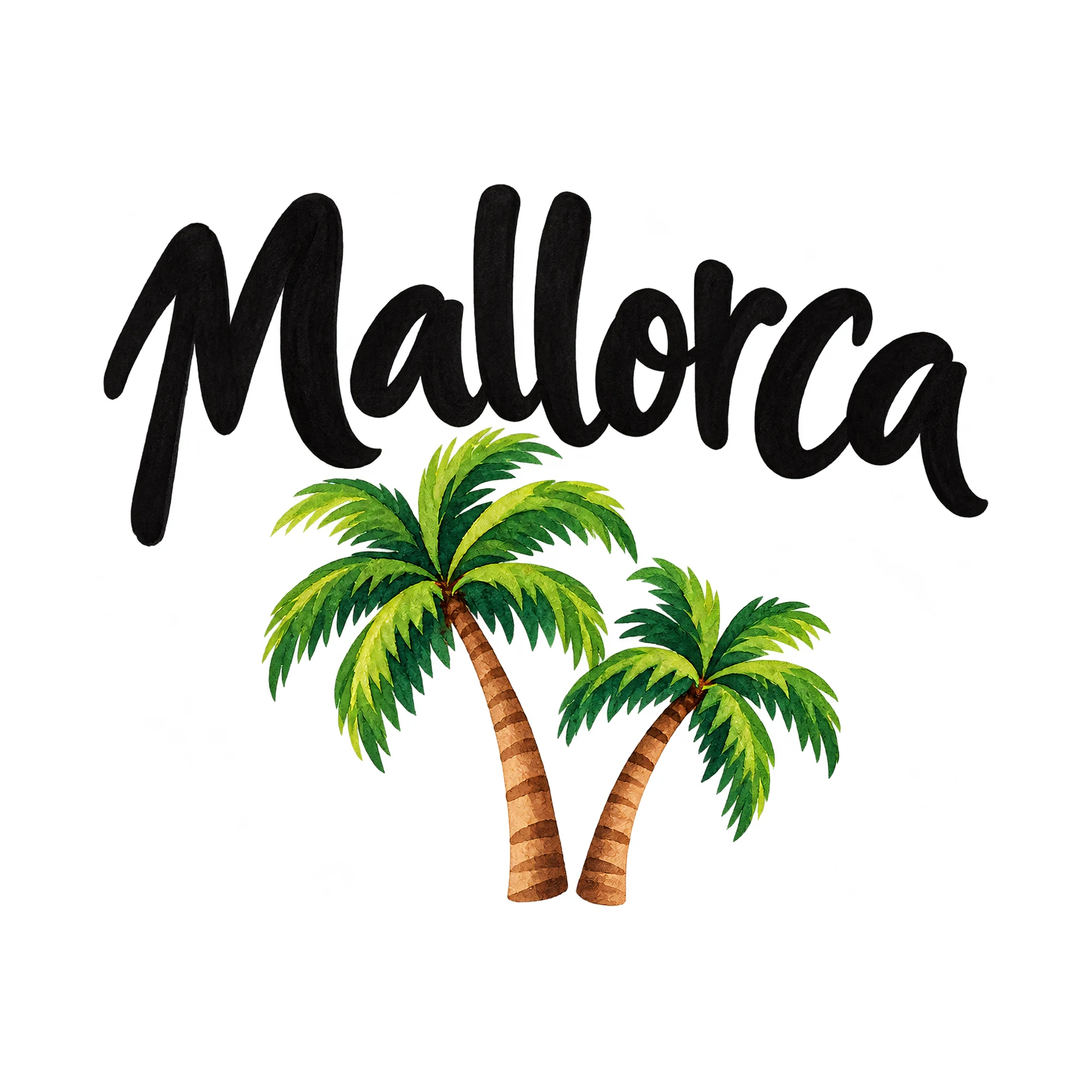 Bügelbild Mallorca, Party Shirt Spruch als Grafik auf weißem Hintergrund (BB015006)