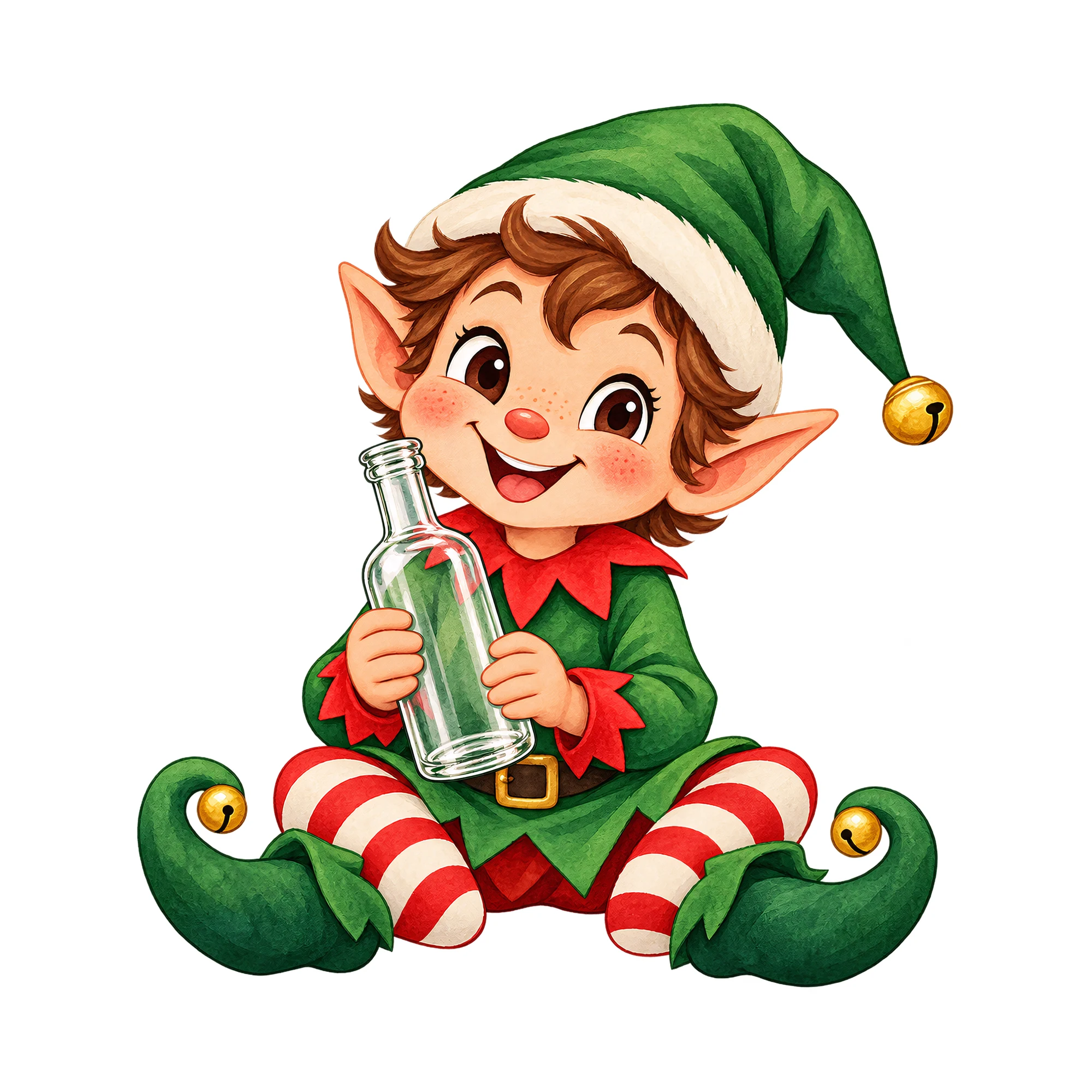 Bügelbild Vodka Elf, Weihnachten Shirt Motiv als Grafik auf weißem Hintergrund (BB014830)