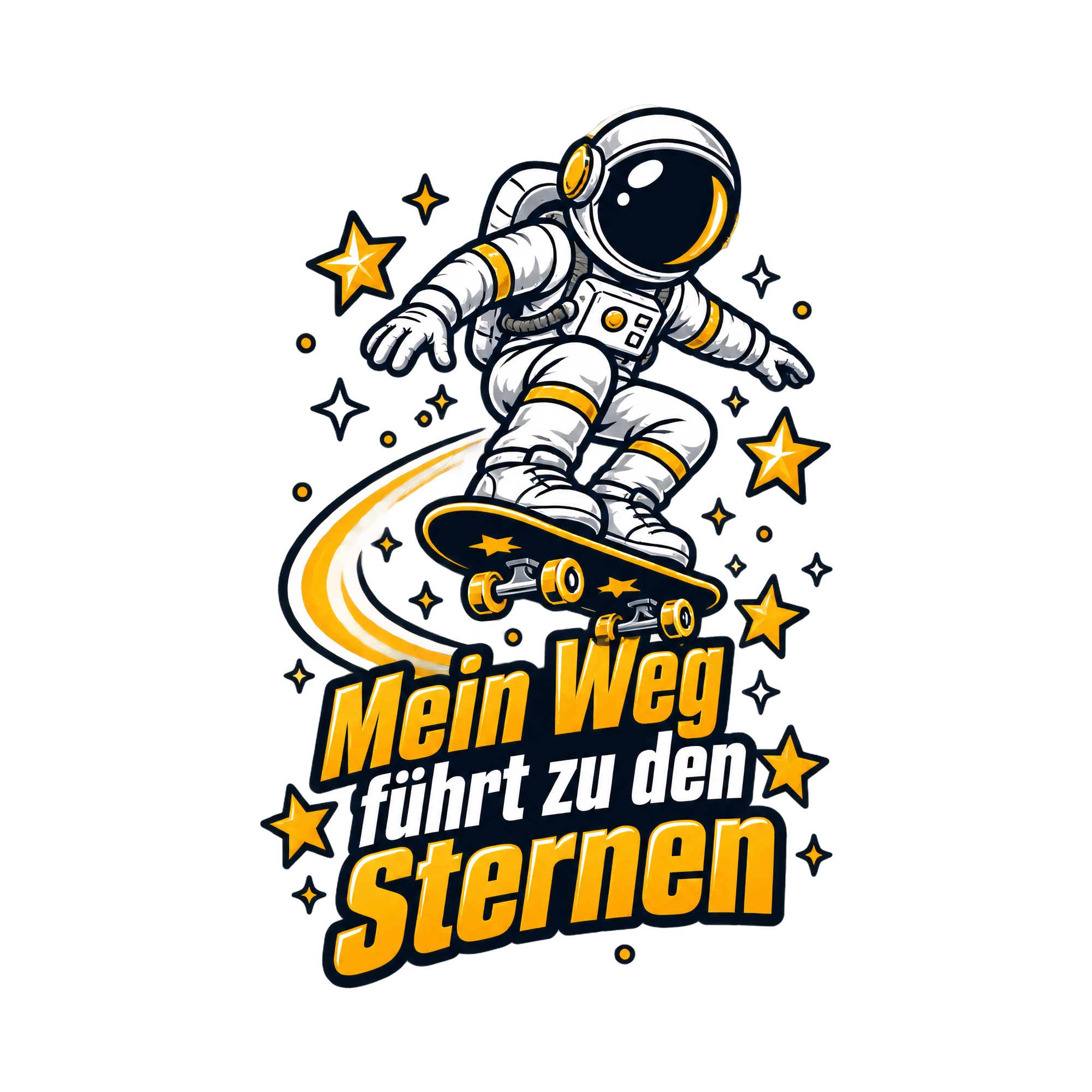 Bügelbild MEIN WEG HAT STERNENROLLEN als Grafik auf weißem Hintergrund (BB014376)