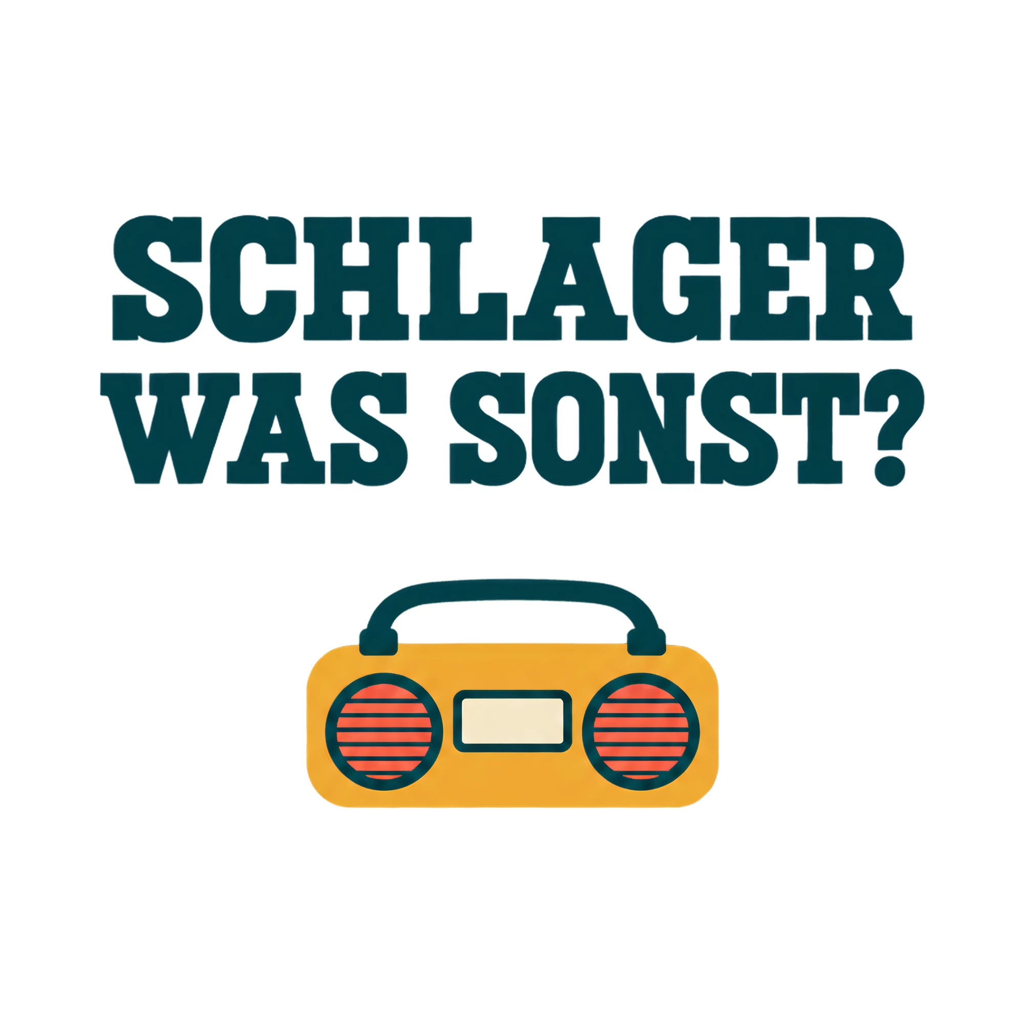Bügelbild SCHLAGER WAS SONST? als Grafik auf weißem Hintergrund (BB021399)