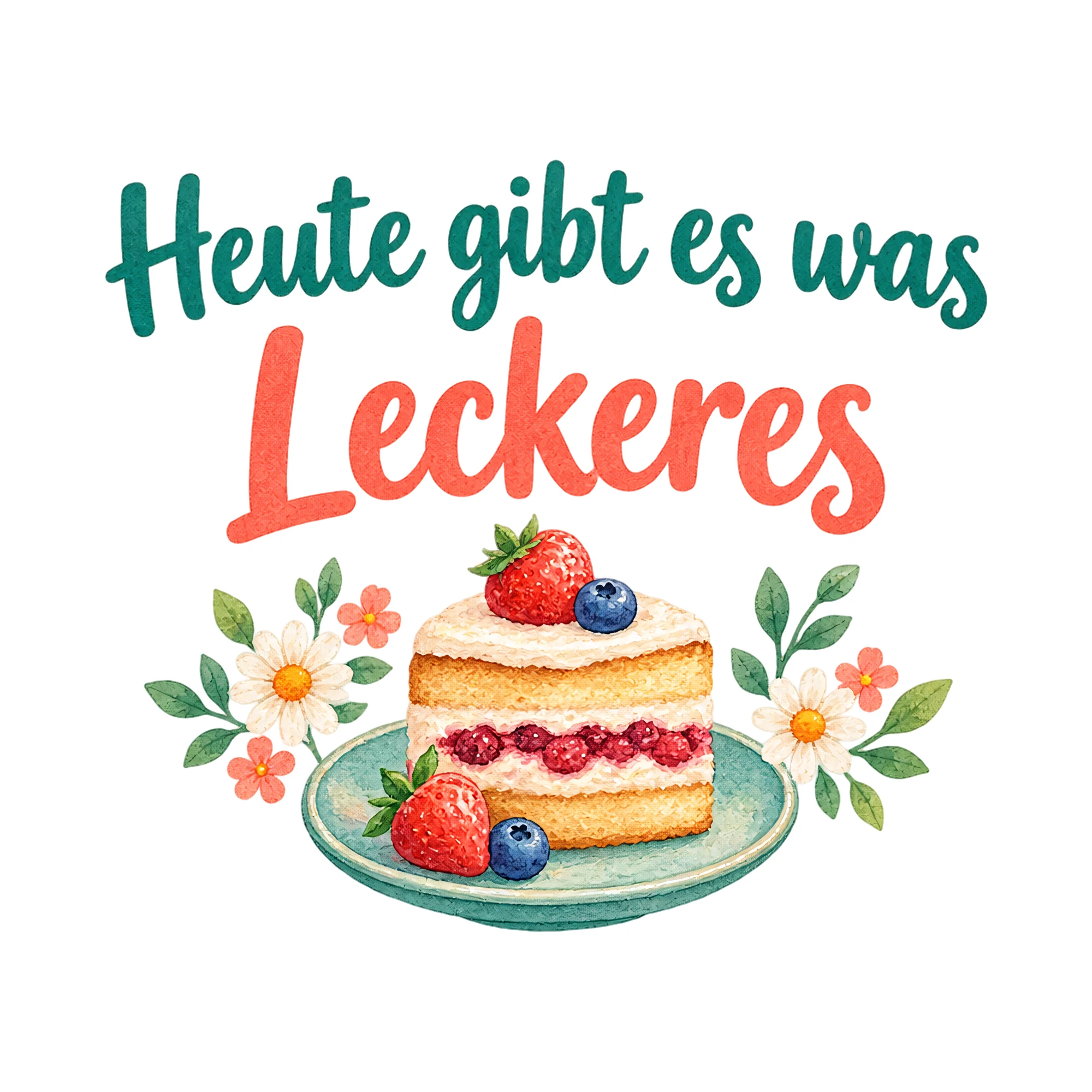 Bügelbild Heute gibt es was Leckeres, Beruf Shirt Spruch als Grafik auf weißem Hintergrund (BB020267)
