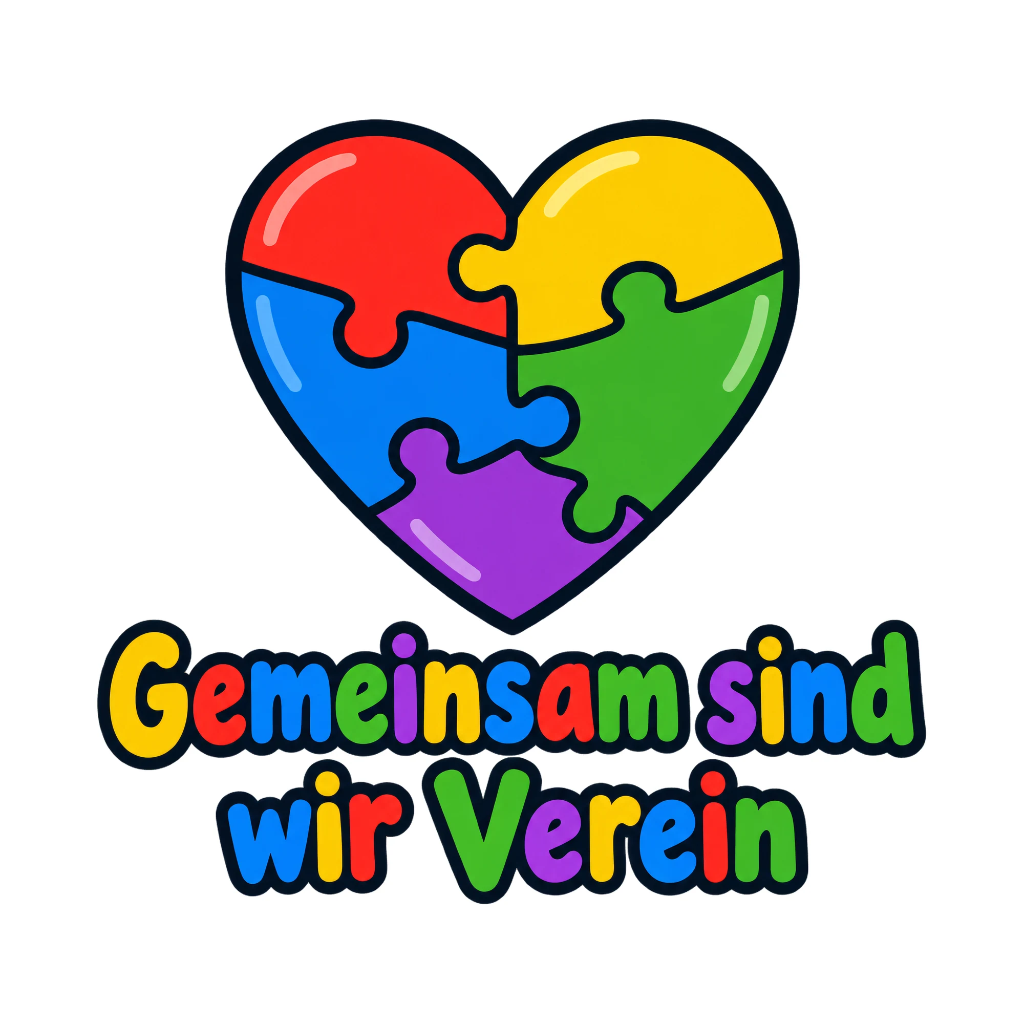 Bügelbild Gemeinsam sind wir Verein, Vereine Shirt Spruch als Grafik auf weißem Hintergrund (BB016687)