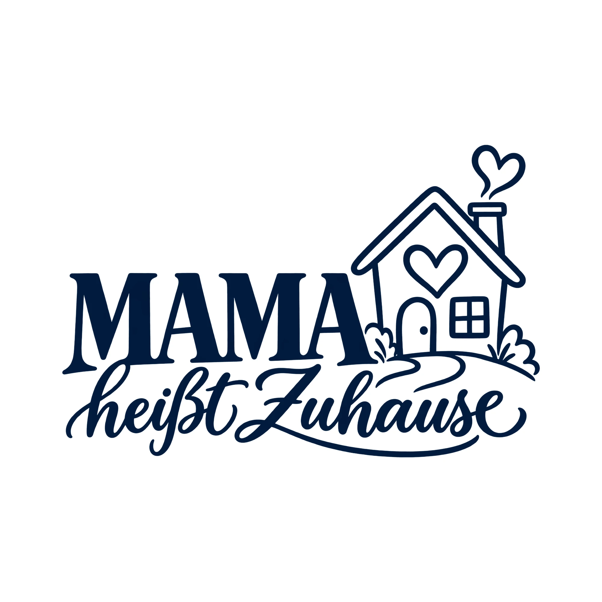 Bügelbild Mama heißt Zuhause als Grafik auf weißem Hintergrund (BB012389)