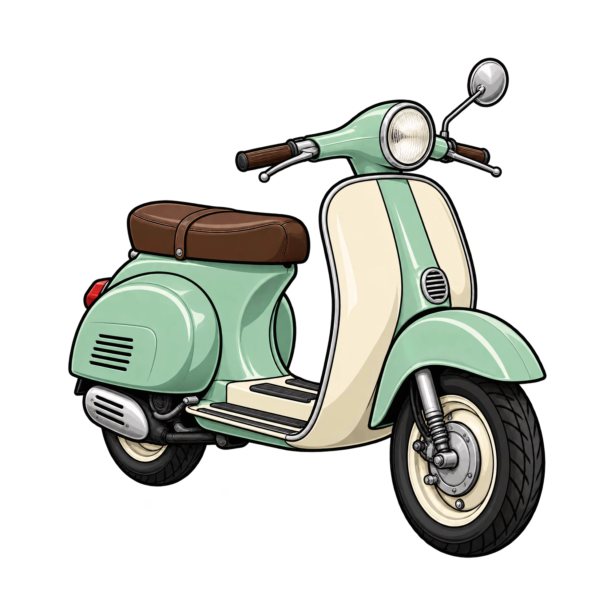 Bügelbild Scooter Icon, Lustiger Shirt Motiv als Grafik auf weißem Hintergrund (BB015595)