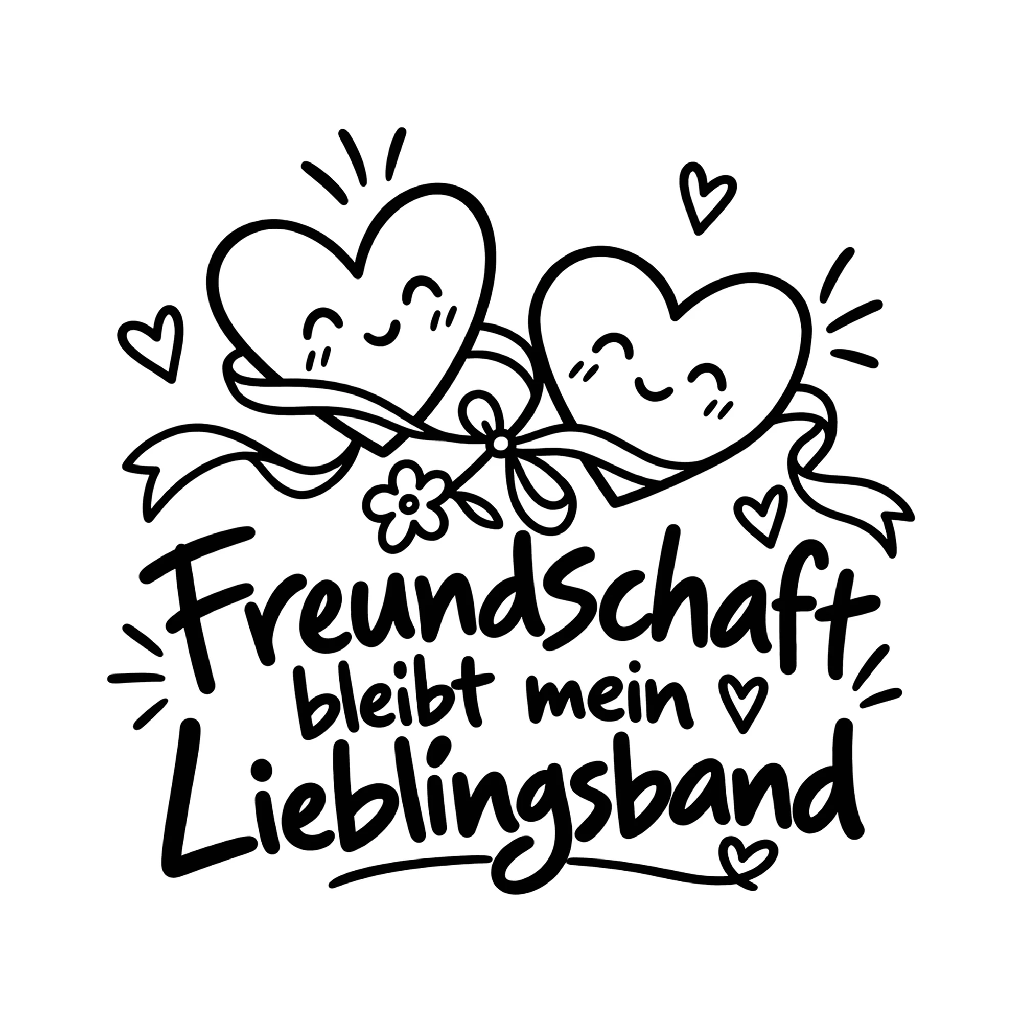 Bügelbild Freundschaft bleibt mein Lieblingsband als Grafik auf weißem Hintergrund (BB012323)