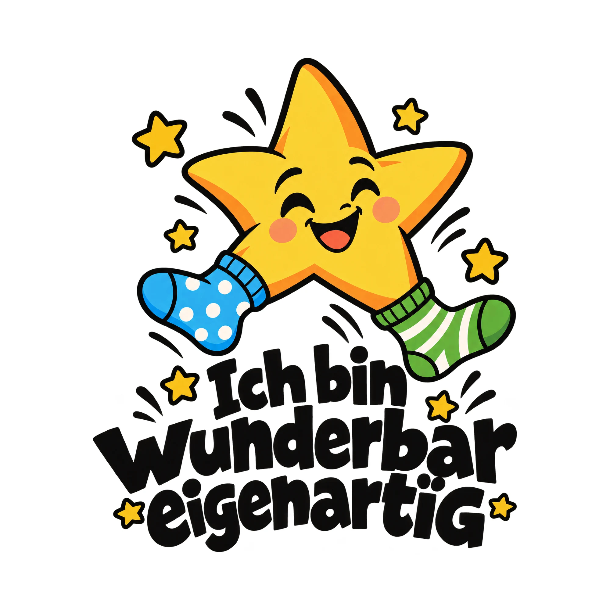 Bügelbild Ich bin wunderbar eigenartig als Grafik auf weißem Hintergrund (BB014303)