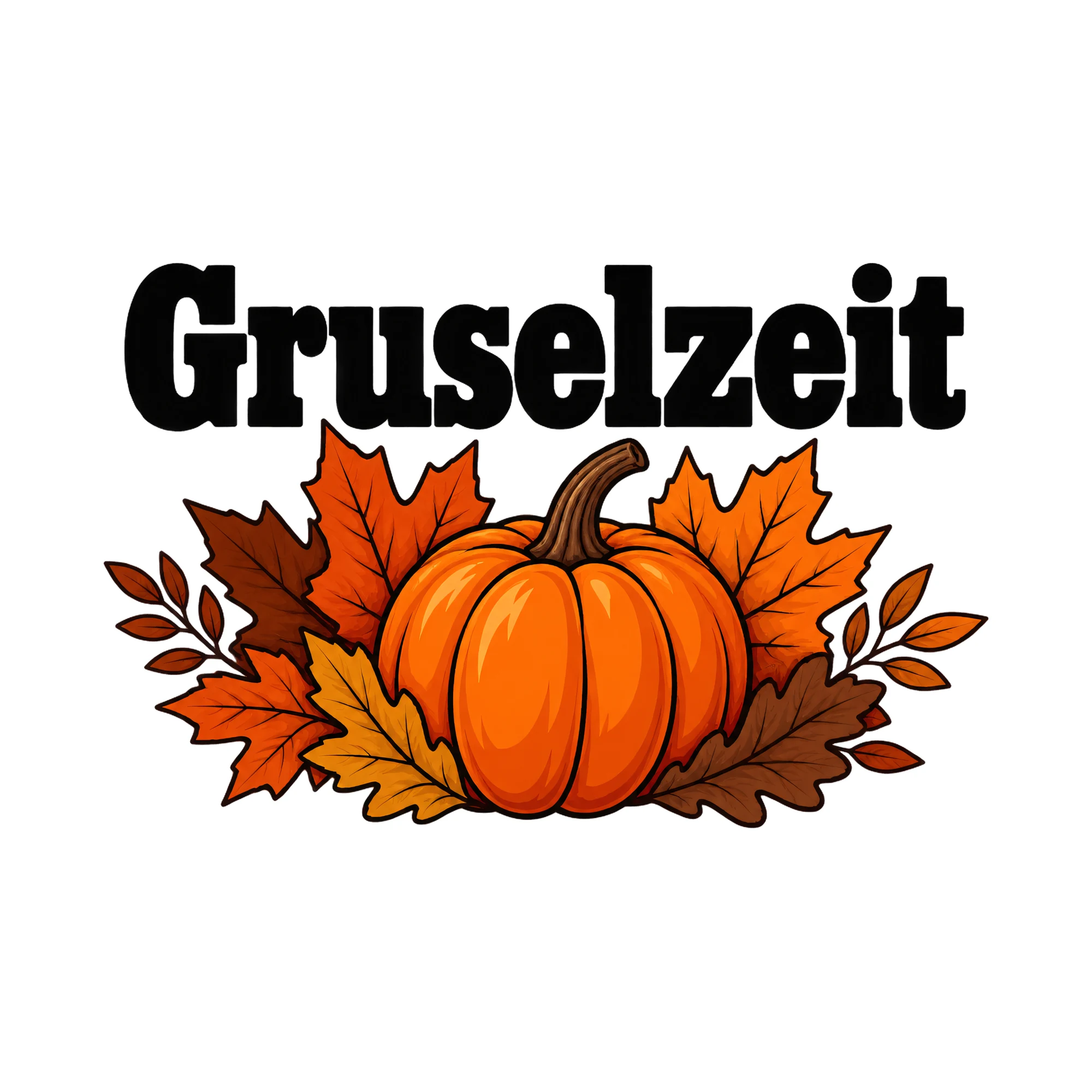 Bügelbild Gruselzeit, Halloween Shirt Spruch als Grafik auf weißem Hintergrund (BB017015)