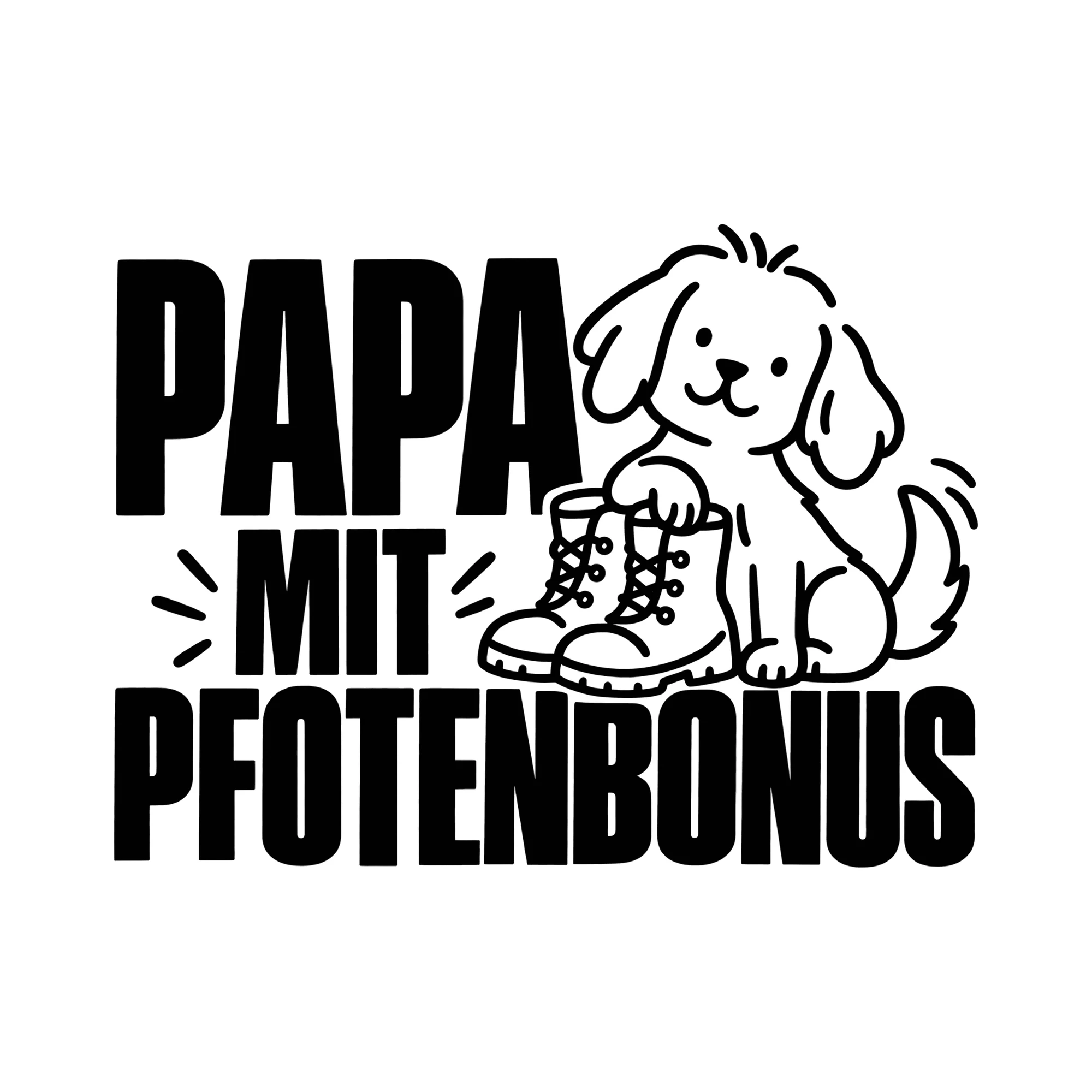 Bügelbild Papa mit Pfotenbonus als Grafik auf weißem Hintergrund (BB012387)