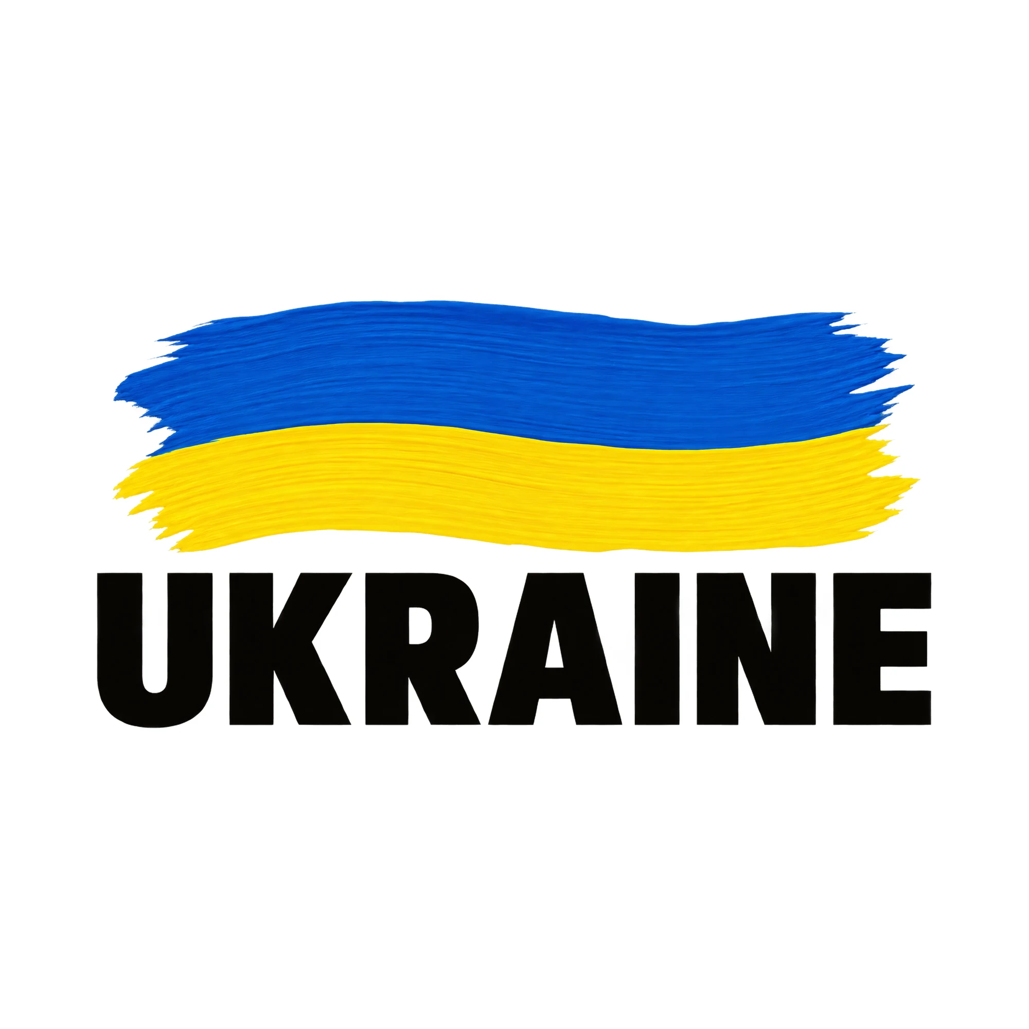 Bügelbild UKRAINE als Grafik auf weißem Hintergrund (BB015362)