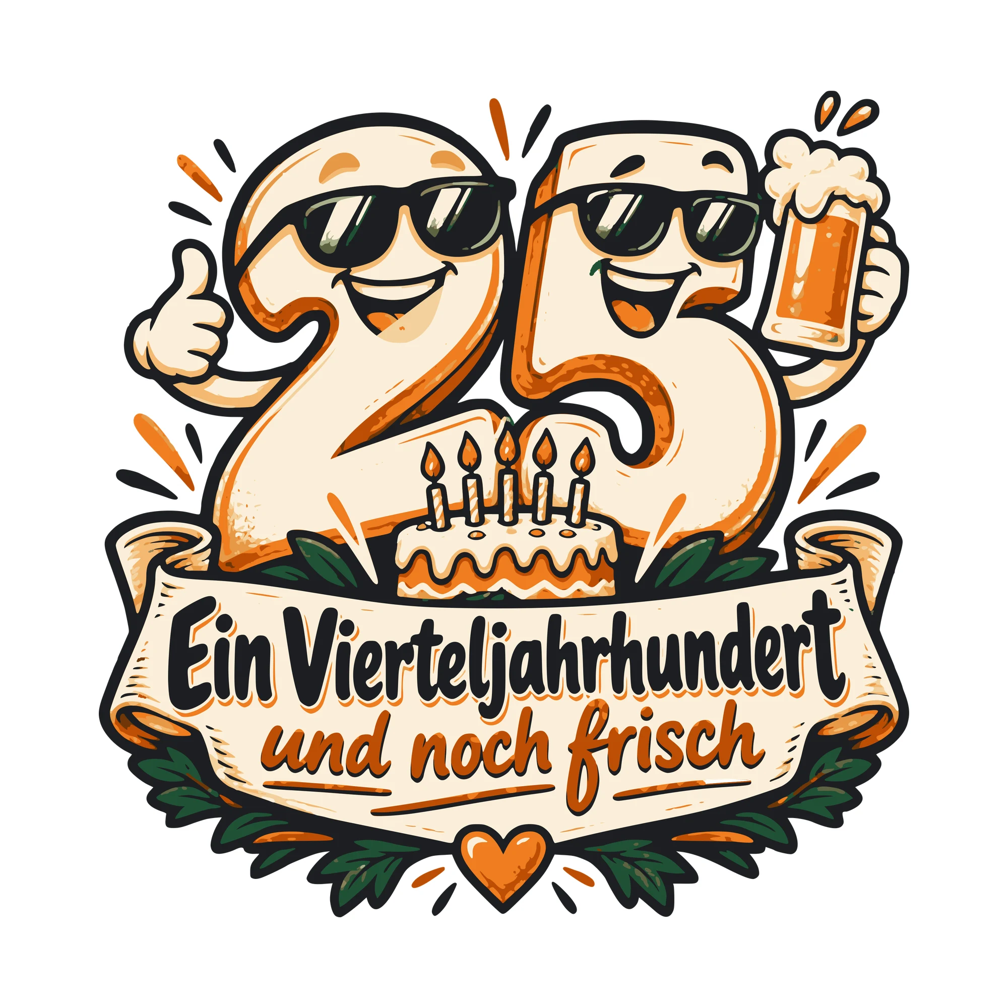 Bügelbild 25: Ein Vierteljahrhundert und noch frisch als Grafik auf weißem Hintergrund (BB011270)