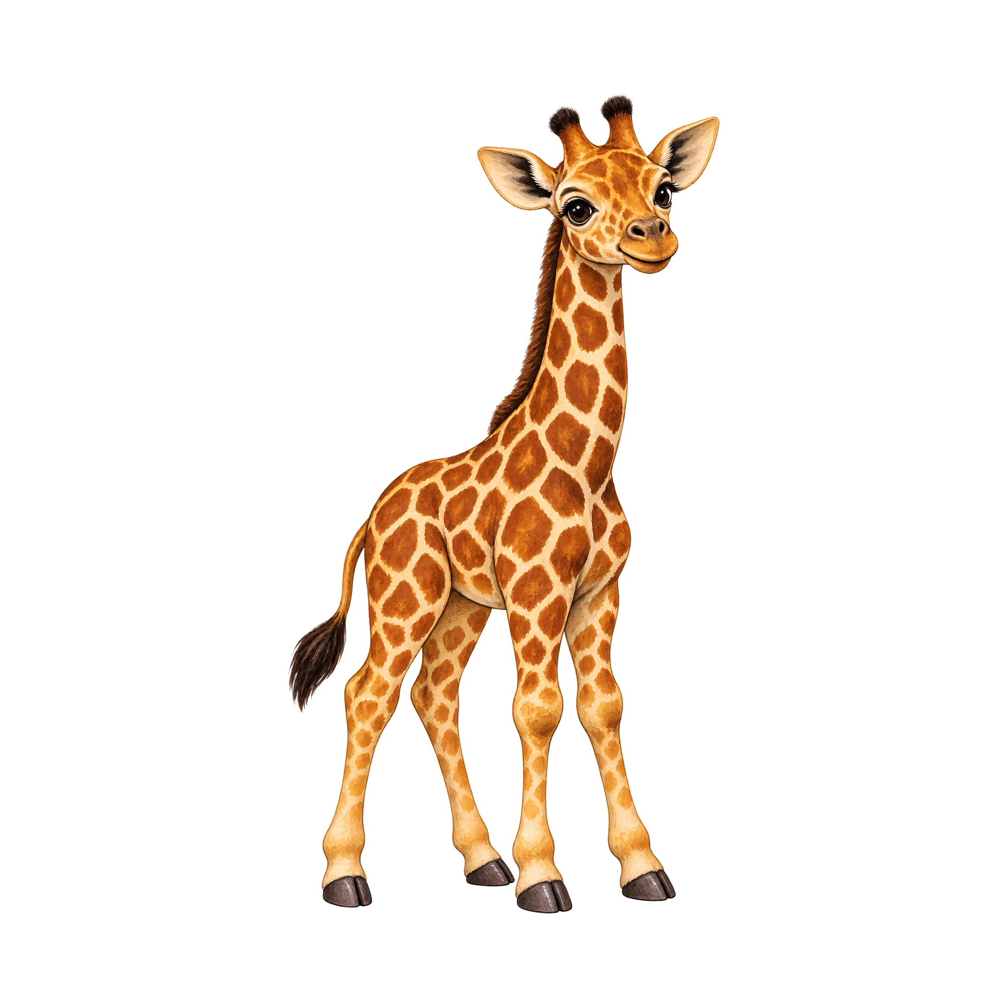 Bügelbild Baby Comic - Giraffe, Lustiger Shirt Motiv als Grafik auf weißem Hintergrund (BB014945)