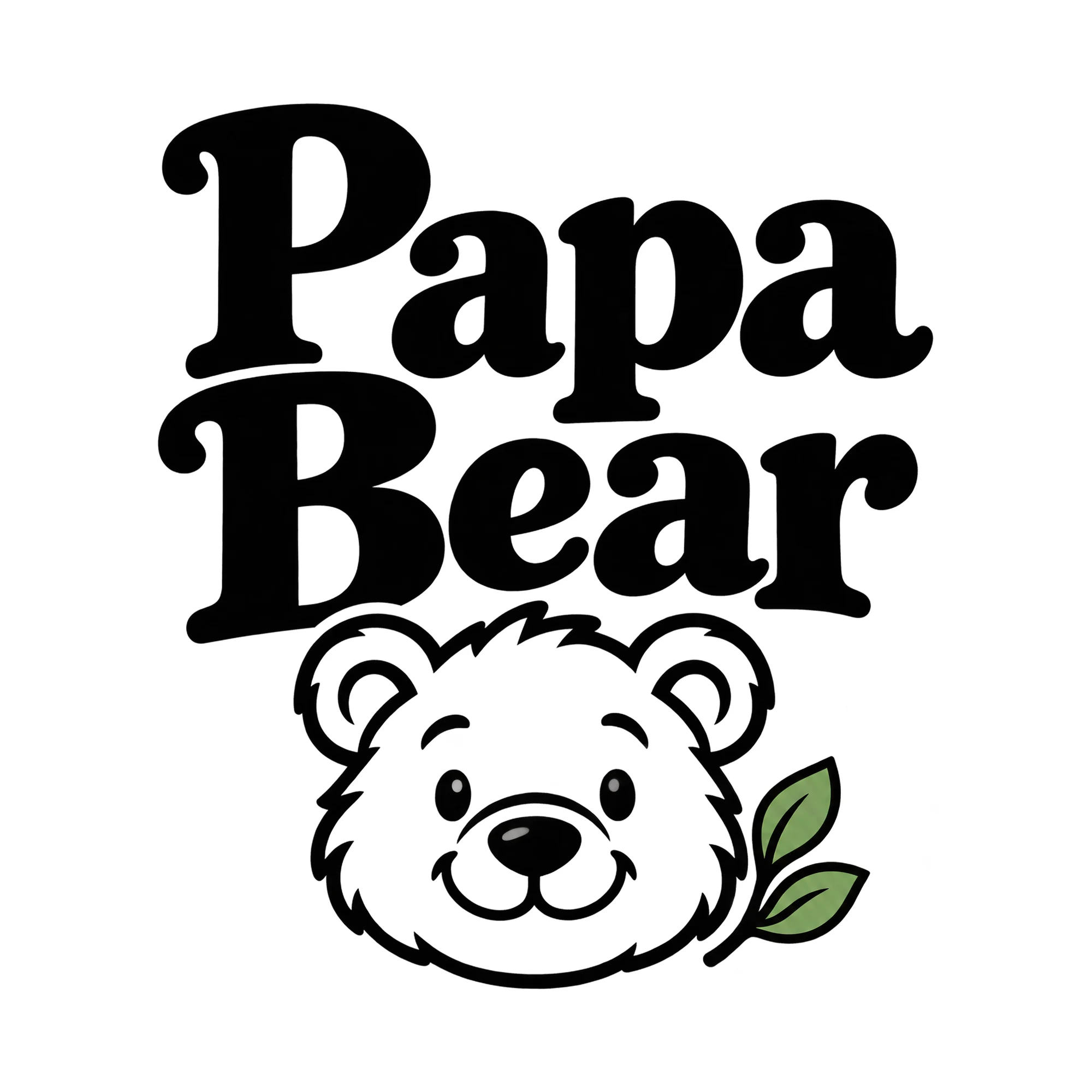Bügelbild Papa Bear, Mama Papa Shirt Spruch als Grafik auf weißem Hintergrund (BB015151)