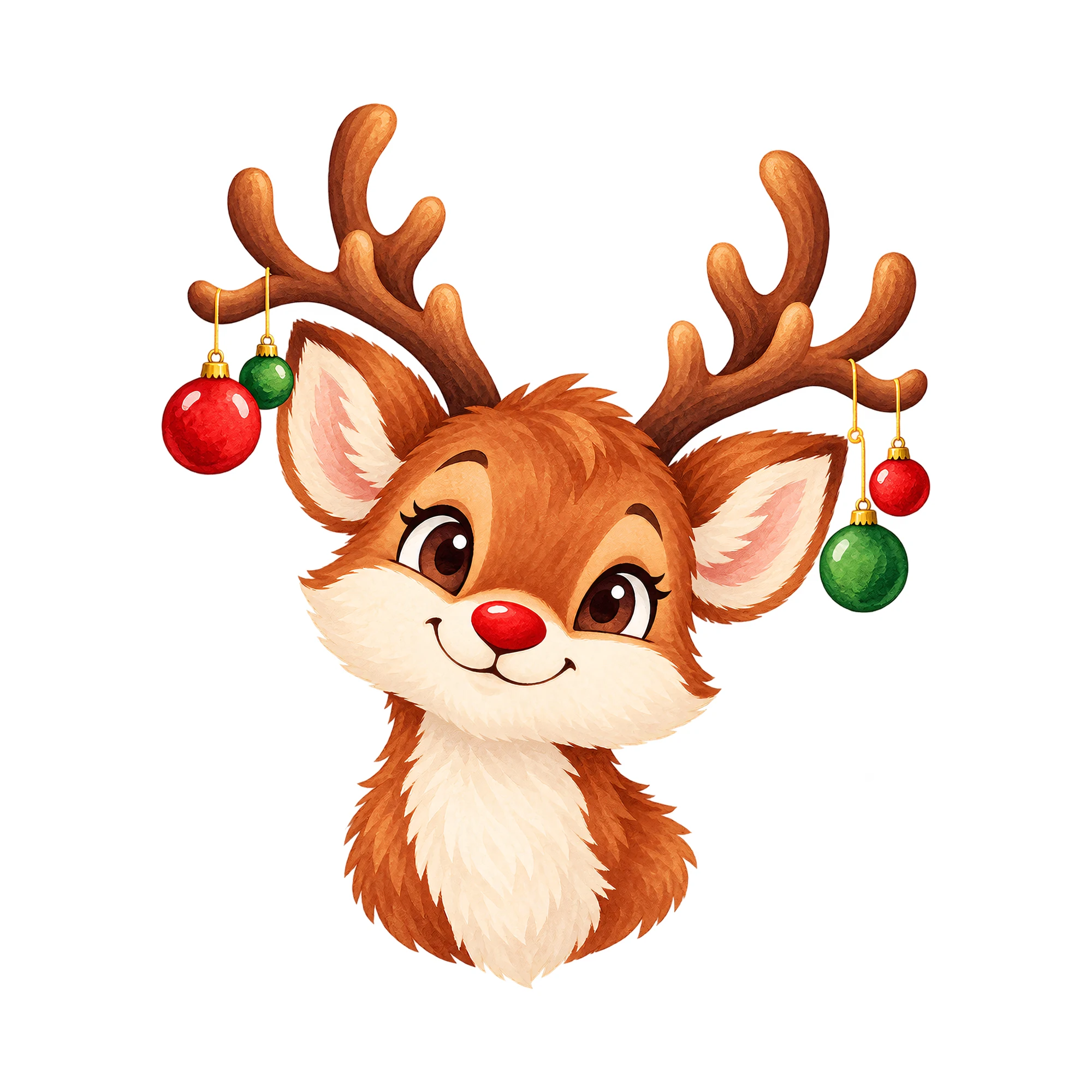 Bügelbild Weihnachten Rentier, Weihnachten Shirt Motiv als Grafik auf weißem Hintergrund (BB014813)