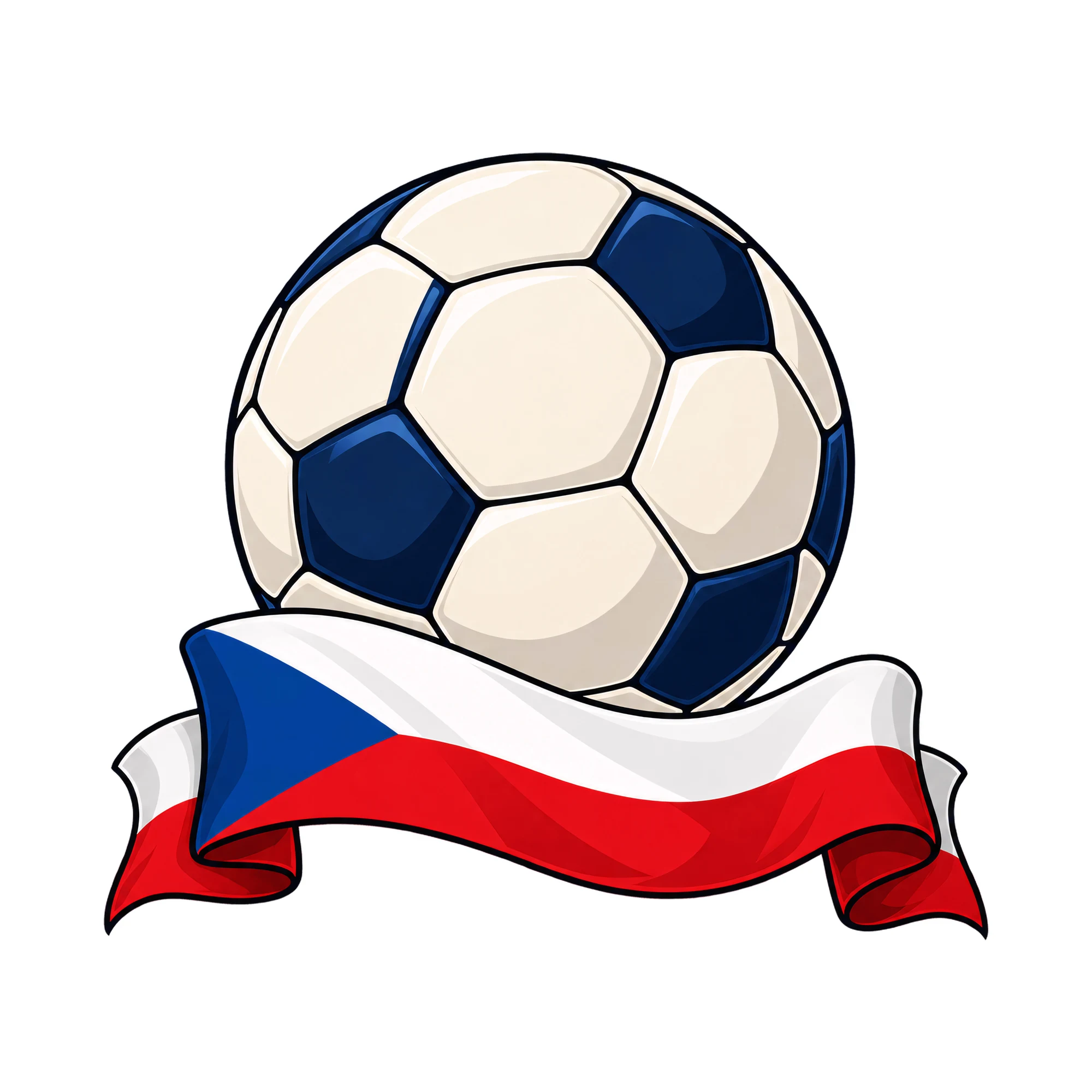 Bügelbild Fußball Tschechien Fahne, Lustiger Shirt Motiv als Grafik auf weißem Hintergrund (BB015627)