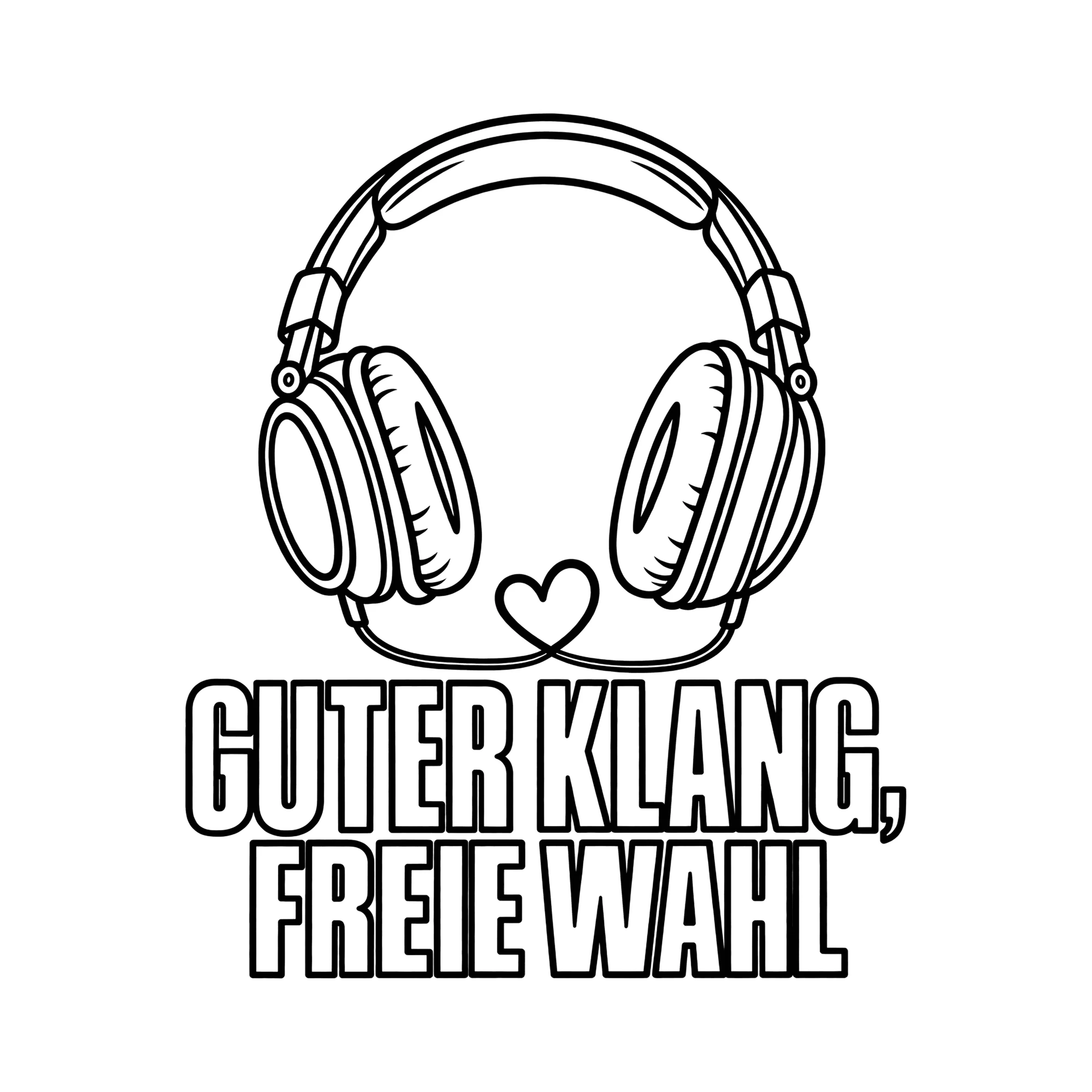 Bügelbild GUTER KLANG, FREIE WAHL als Grafik auf weißem Hintergrund (BB013010)