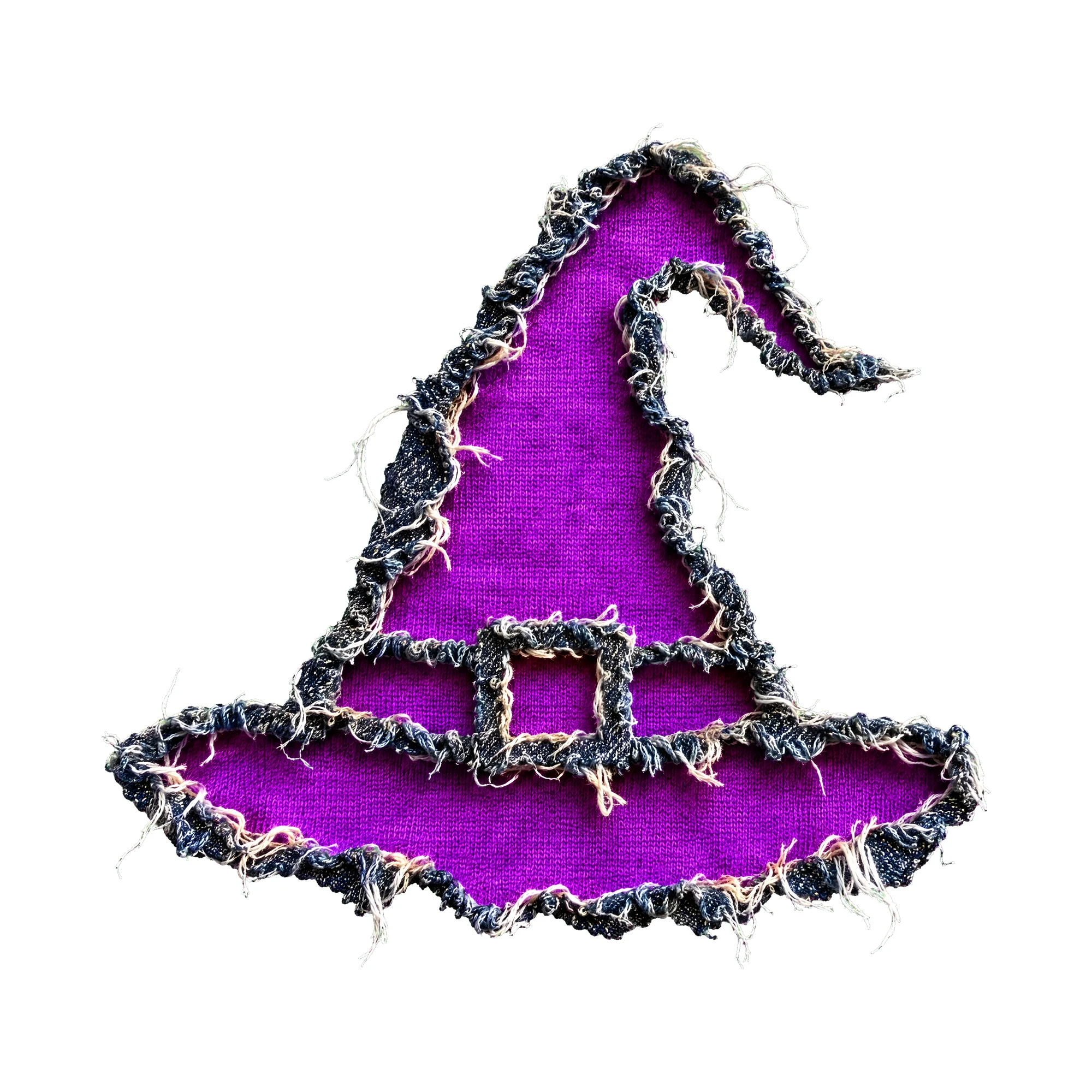 Bügelbild Hexenhut Zerrissen (Halloween) als Grafik auf weißem Hintergrund (BB011333)