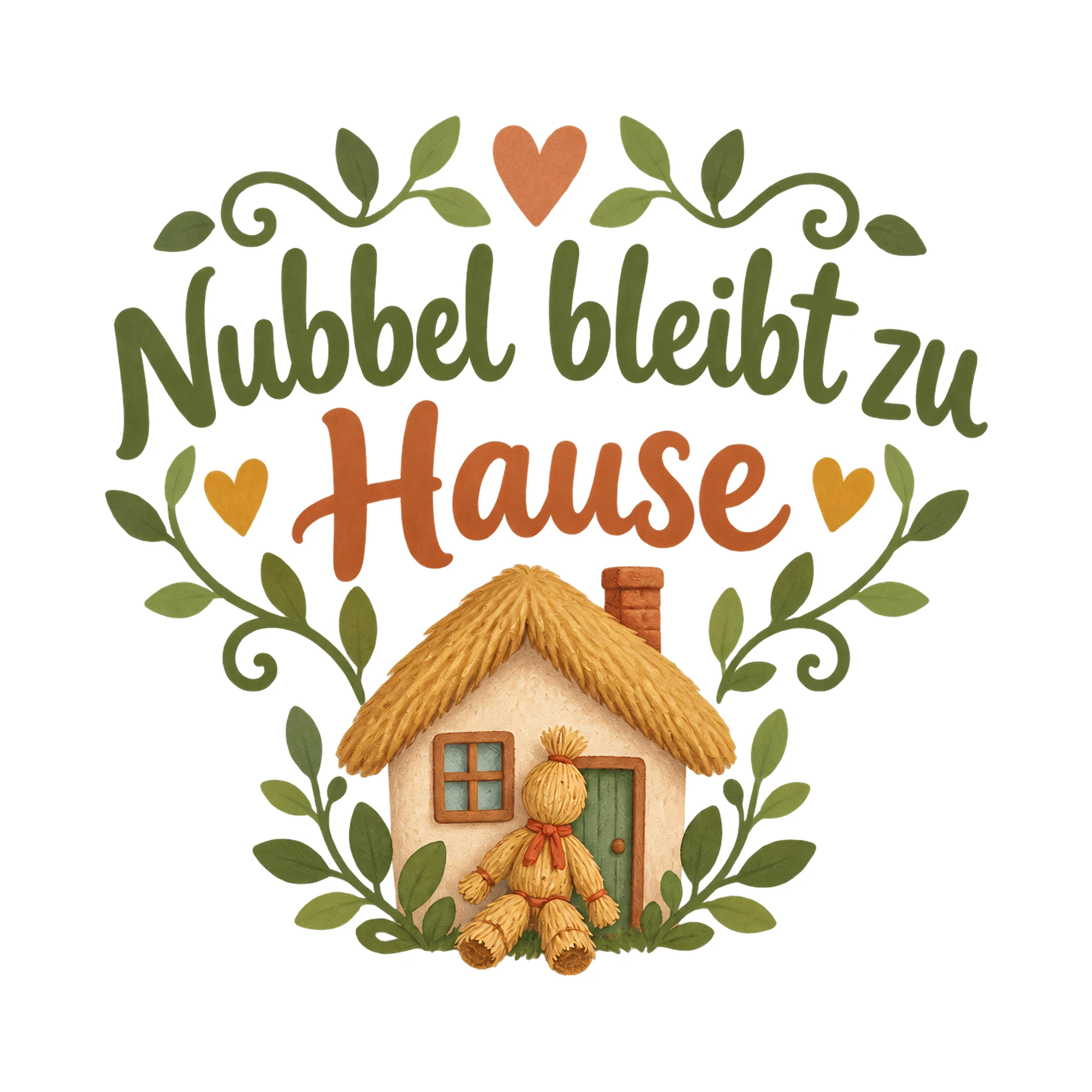 Bügelbild Nubbel bleibt zu Hause, Vereine Shirt Spruch als Grafik auf weißem Hintergrund (BB020466)