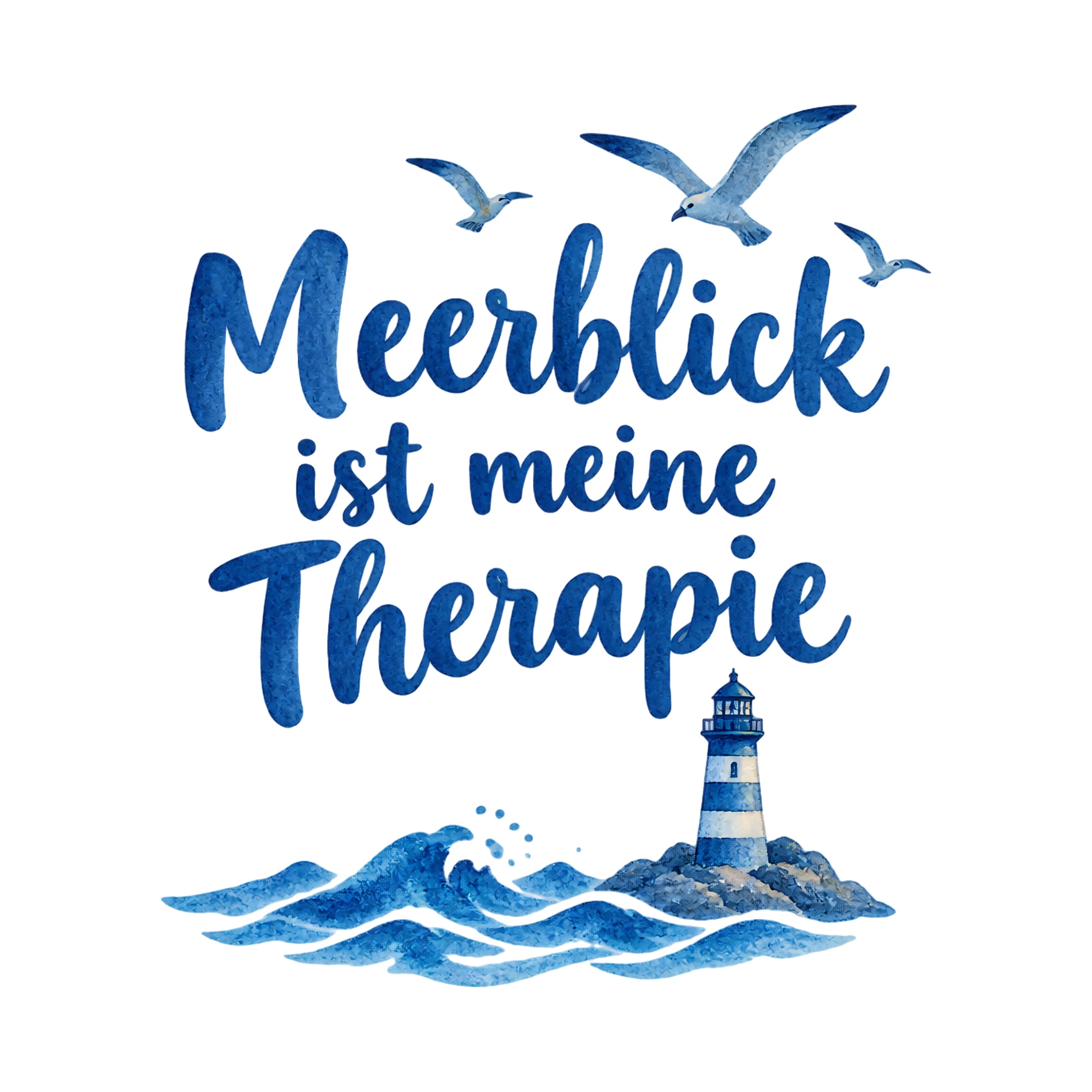 Bügelbild Meerblick ist meine Therapie als Grafik auf weißem Hintergrund (BB018443)