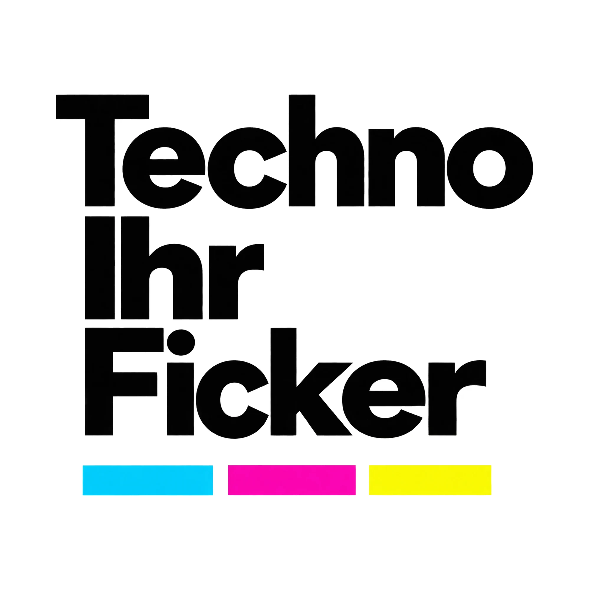 Bügelbild „Techno Ihr F**ker“, Hobby Shirt Spruch als Grafik auf weißem Hintergrund (BB015291)